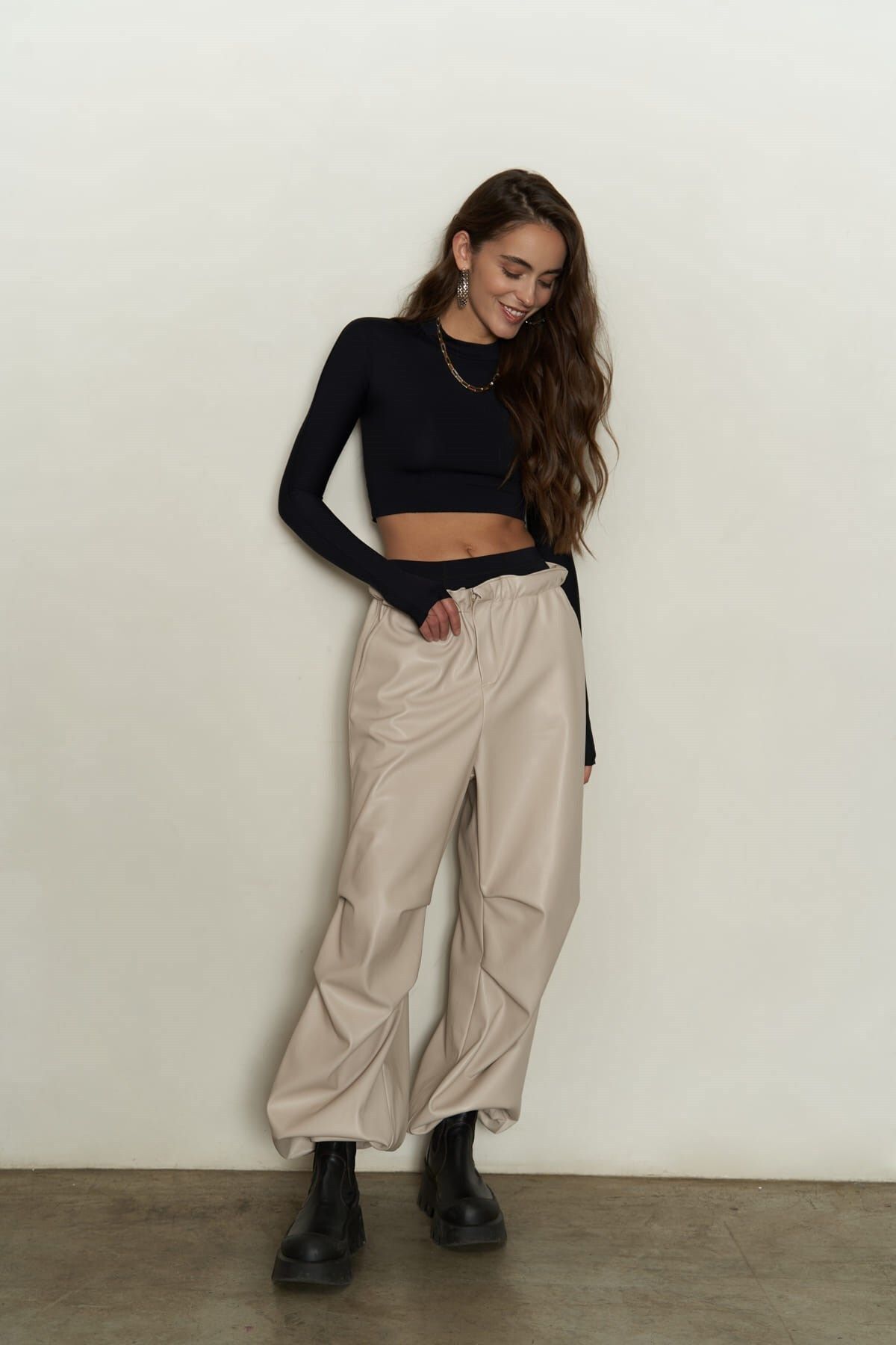 MAİ COLLECTİON Dion Beige Hose für Damen - S