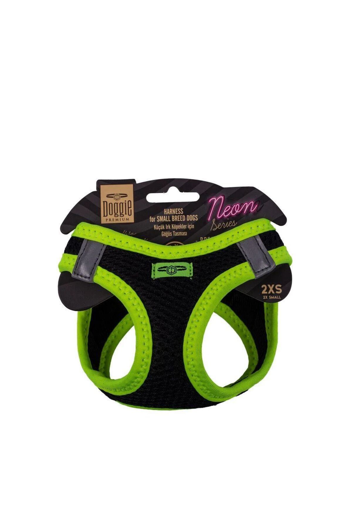 Doggie Havalı Dokuma Neon Küçük Irk Göğüs Tasması Sarı 26-30 Cm (ANG-2XS)