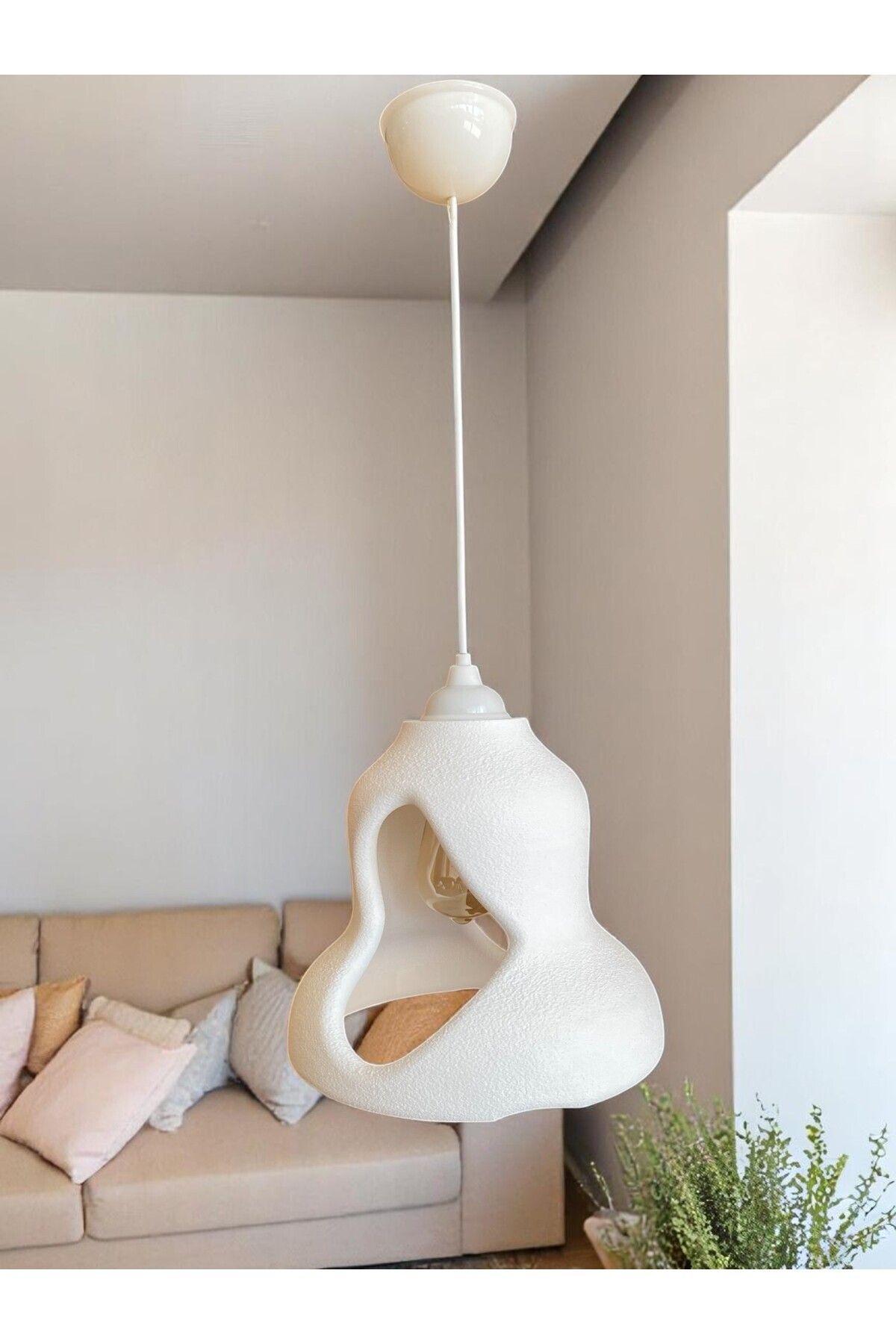 DREAM MODE Beton Görünümlü Şık Ve moderN İskandinav Avize ( RUSTİK AMPUL HEDİYELİ)