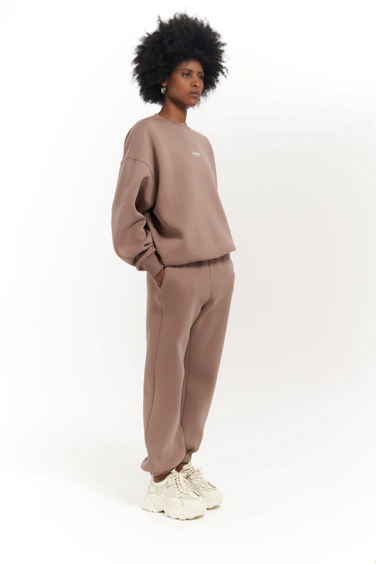MAİ COLLECTİON-Σετ φόρμας Romana Crew Neck καφέ γκρι 3