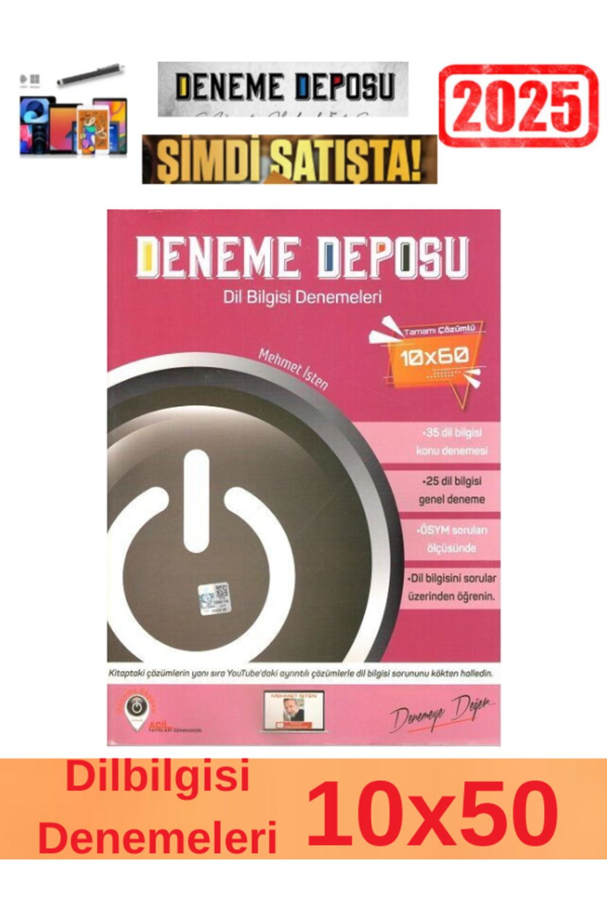 Acil Yayınları Deneme Deposu Güncel TYT Dilbilgisi Denemeleri(10x50)+Android Kalem