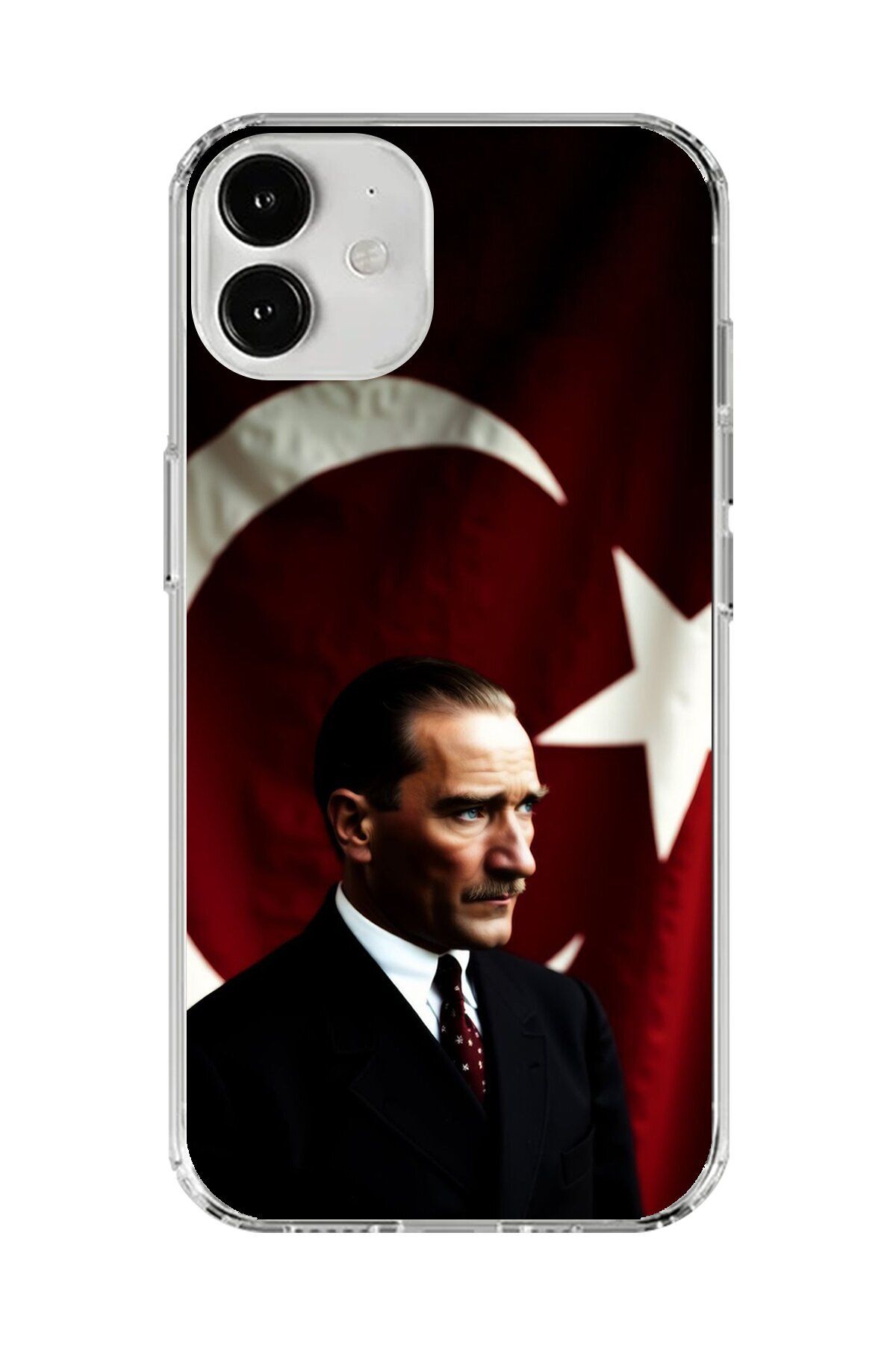 Dali Design iPhone 12 Uyumlu Şeffaf Kılıf Atatürk 4 Tasarımlı