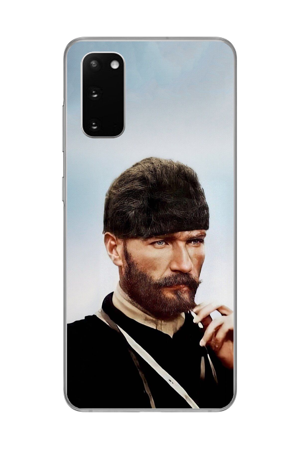 Dali Design Samsung Galaxy S20 Uyumlu Şeffaf Kılıf Atatürk 2 Tasarımlı