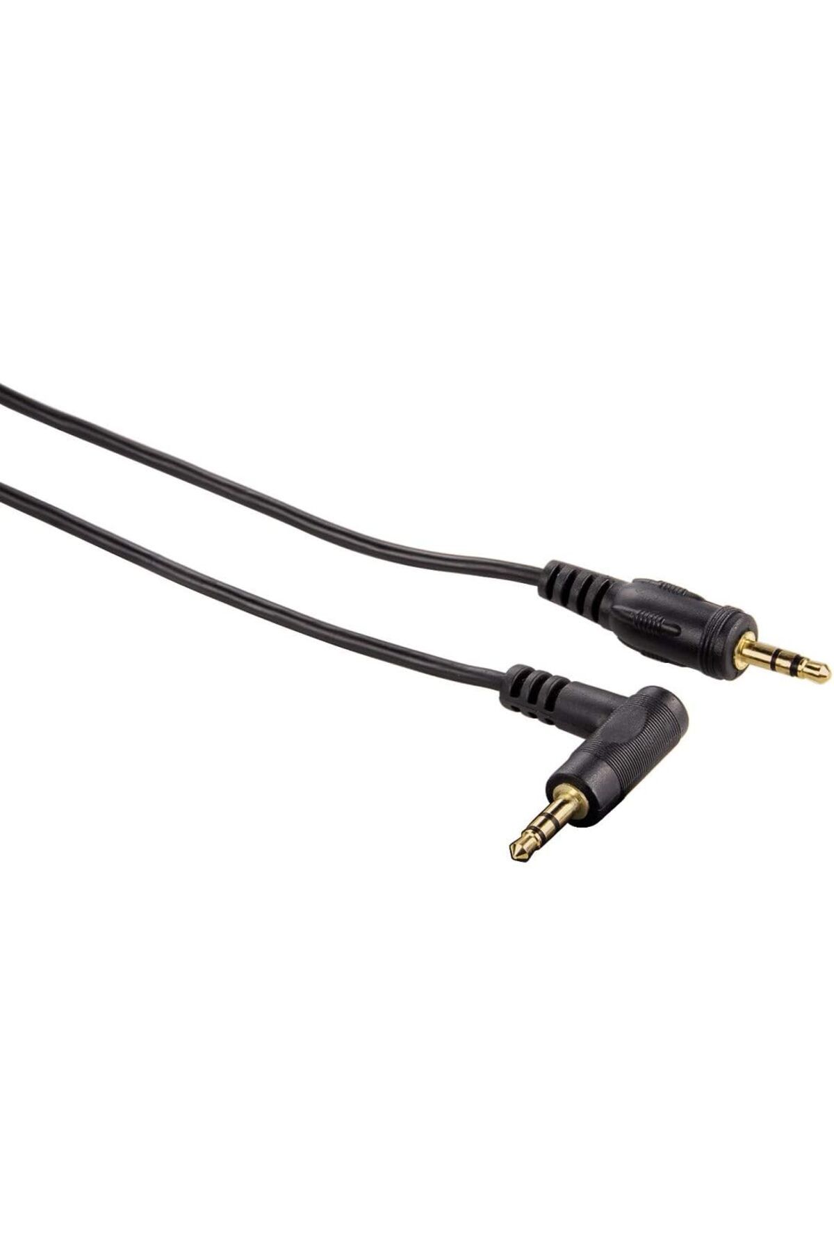 DERİK 3.5mm - 3.5mm, Stereo Siyah Altın Uç Açılı 0.75m