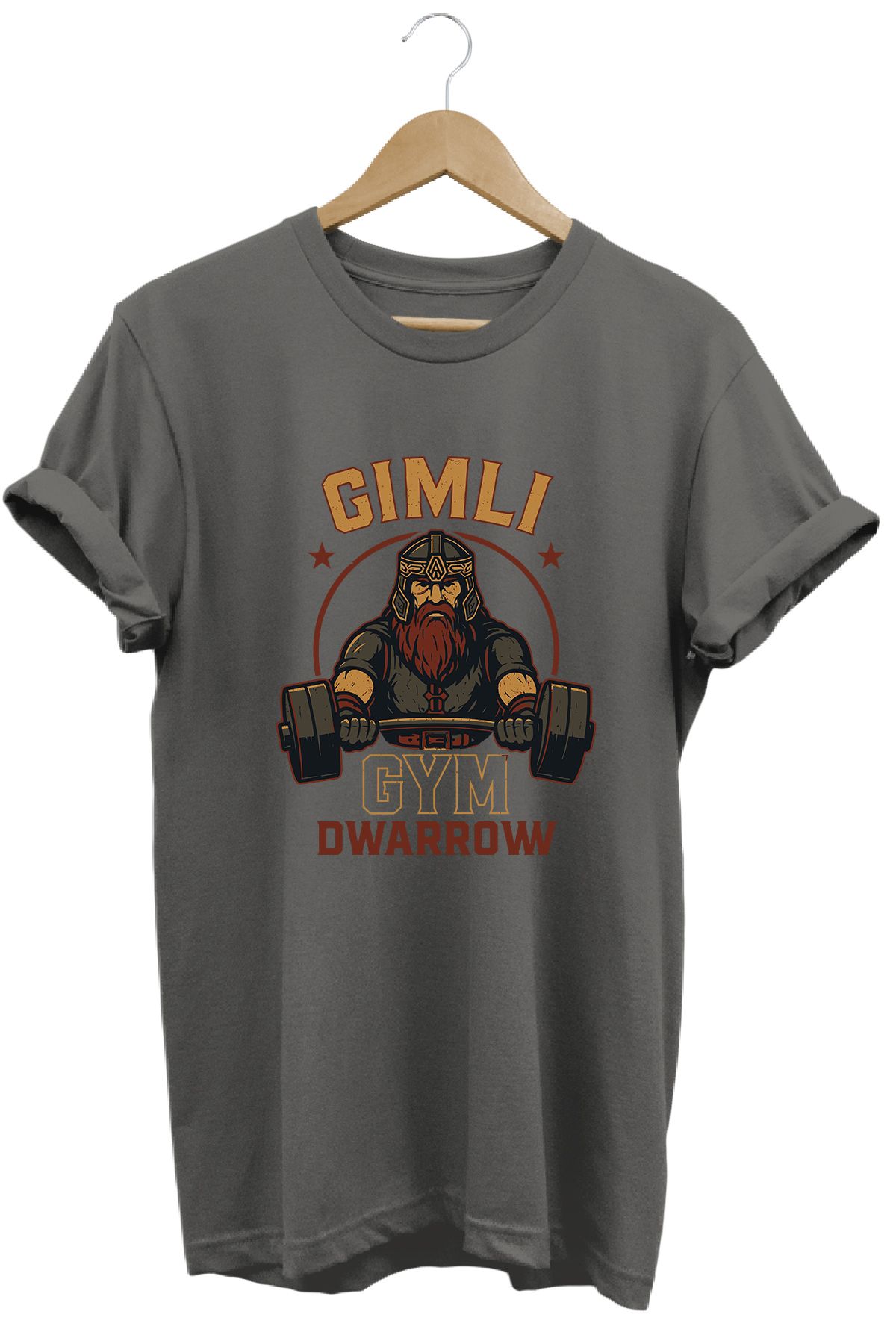 remonz Gimli Gym LOTR Regular Fit %100 Pamuk Yumuşak Dokulu Bisiklet Yaka Tişört