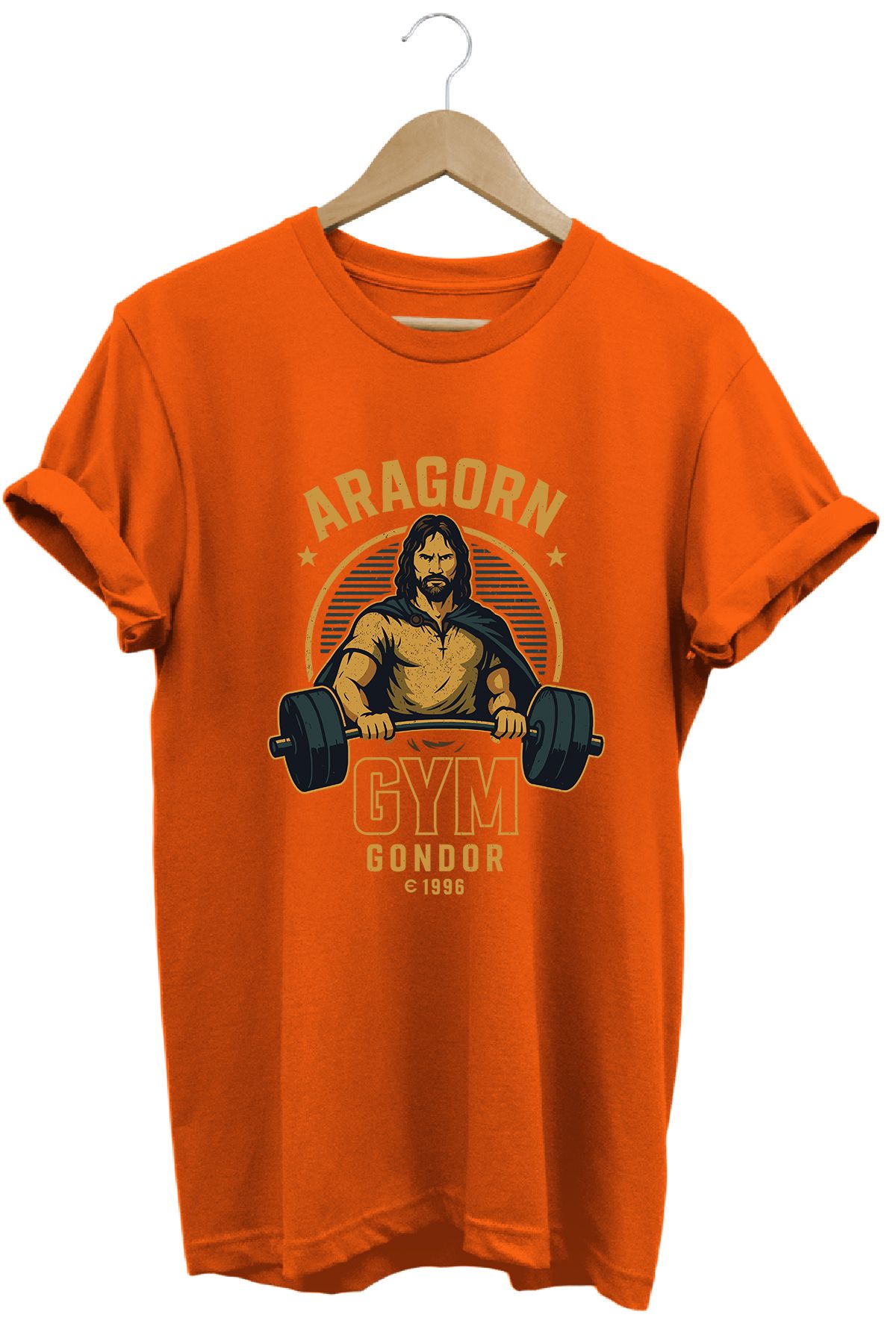 remonz Aragorn Gym LOTR Regular Fit %100 Pamuk Yumuşak Dokulu Bisiklet Yaka Tişört