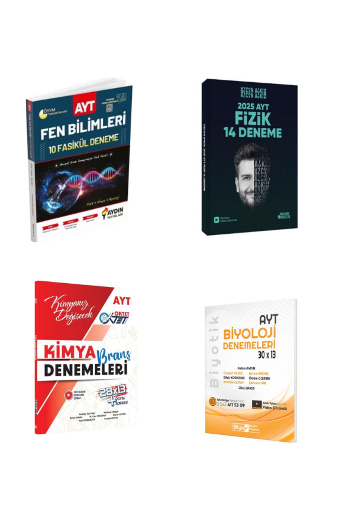 Benim Hocam Yayınları 2025 aydın yaynları ayt ayt fen deneme özcan aykın fizik oktet kimya ve biyotik biyoloji