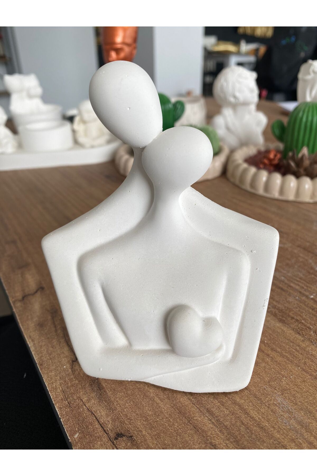WionArt Çift Kalp Desenli biblo