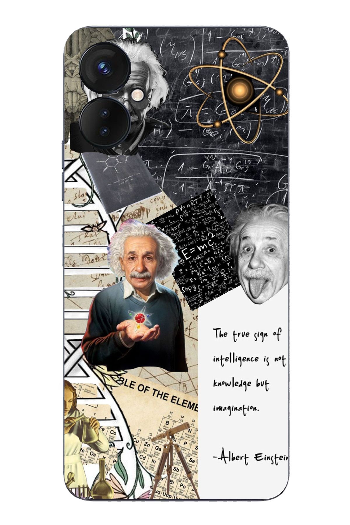 TechTree Tecno Spark 9 Pro Uyumlu Albert Einstein Şeffaf Silikon Kılıf