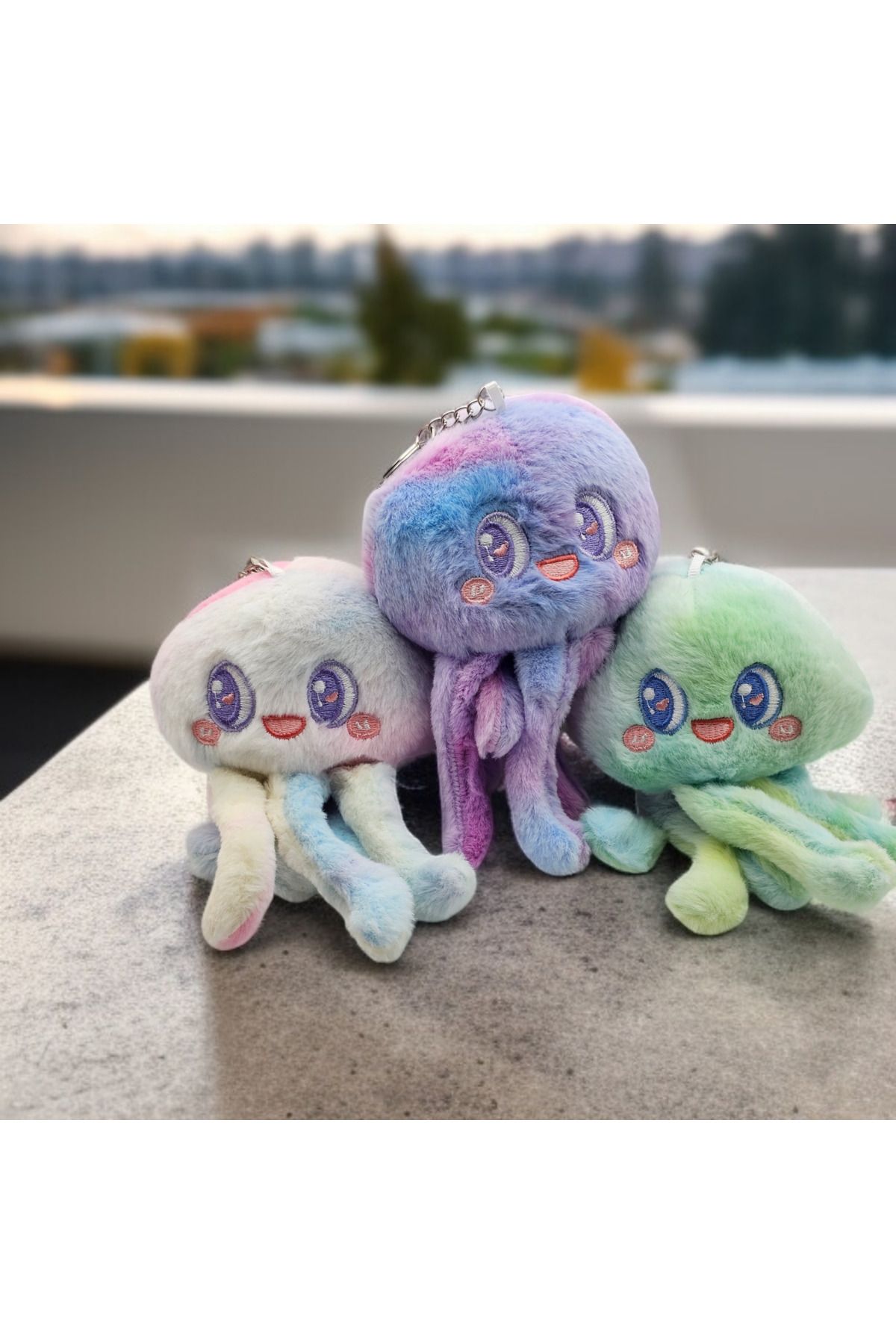 Meyra Accessories Ahtapot hayvan peluş anahtarlık sevimli kaliteli rengarenk renk seçenekli 1adet