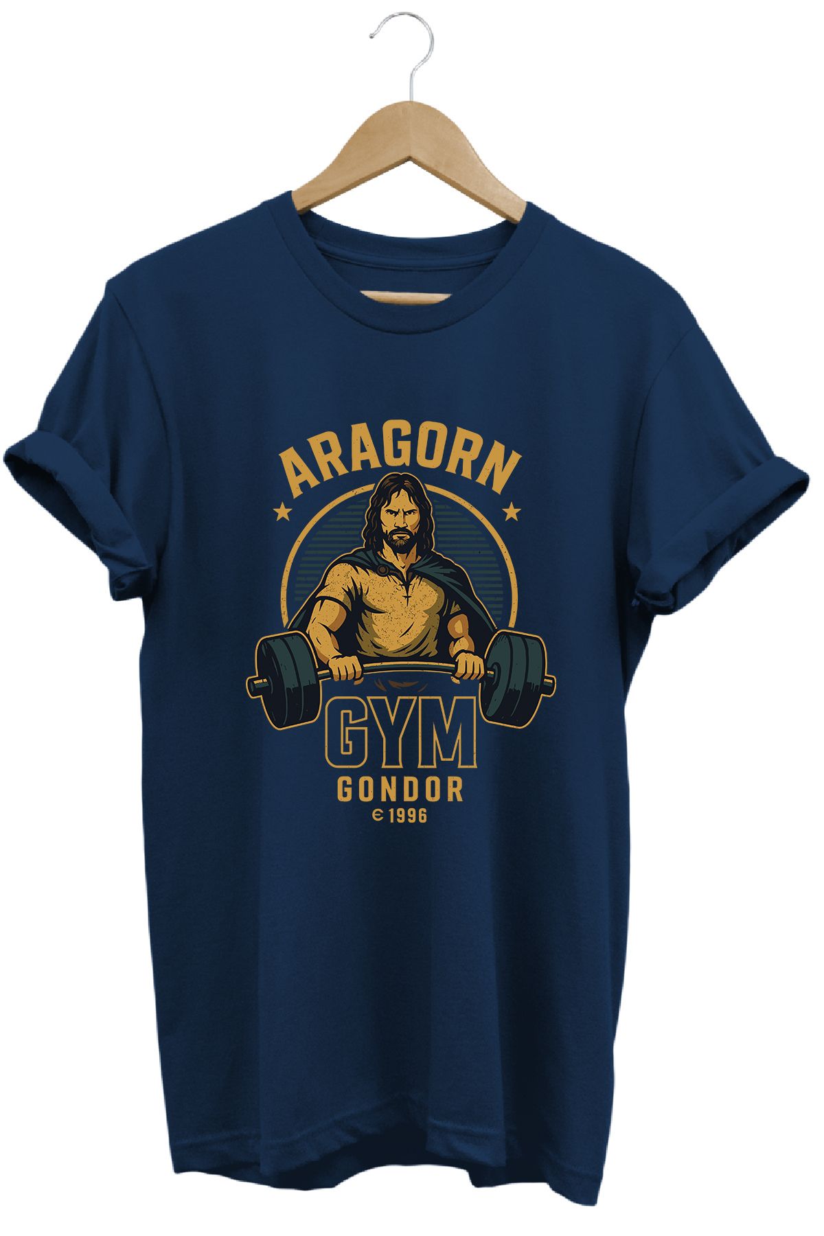 remonz Aragorn Gym LOTR Regular Fit %100 Pamuk Yumuşak Dokulu Bisiklet Yaka Tişört