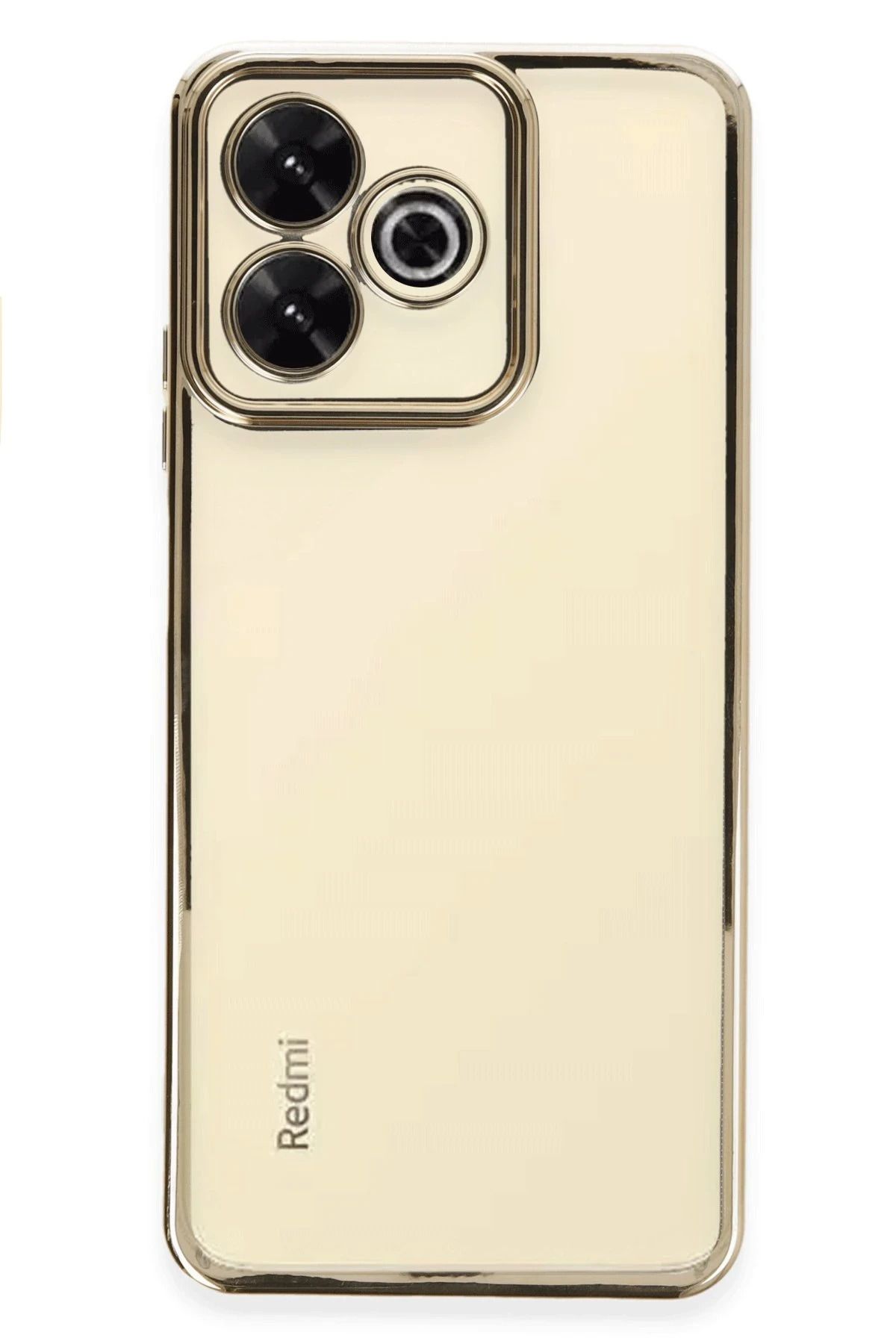 NewFace Xiaomi Redmi 13 4G Kılıf Lensli Silikon - Gold YKTSN