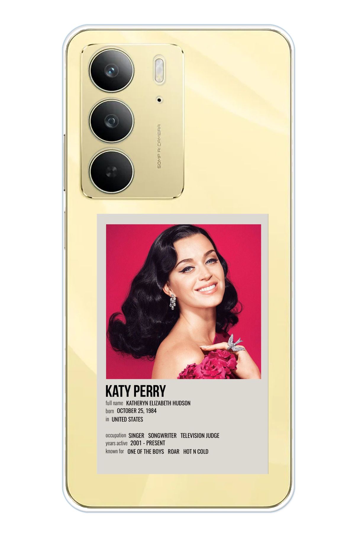 TechTree Realme C75 Uyumlu Katy Perry Şeffaf Silikon Kılıf