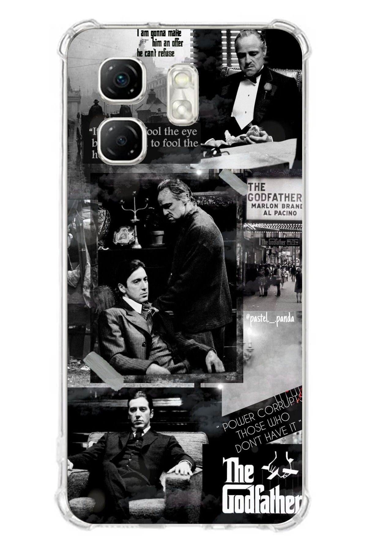 TechTree Infinix Hot 50i - Smart 9 Uyumlu The GodFather Baba Film Tasarımlı Şeffaf Silikon Kılıf