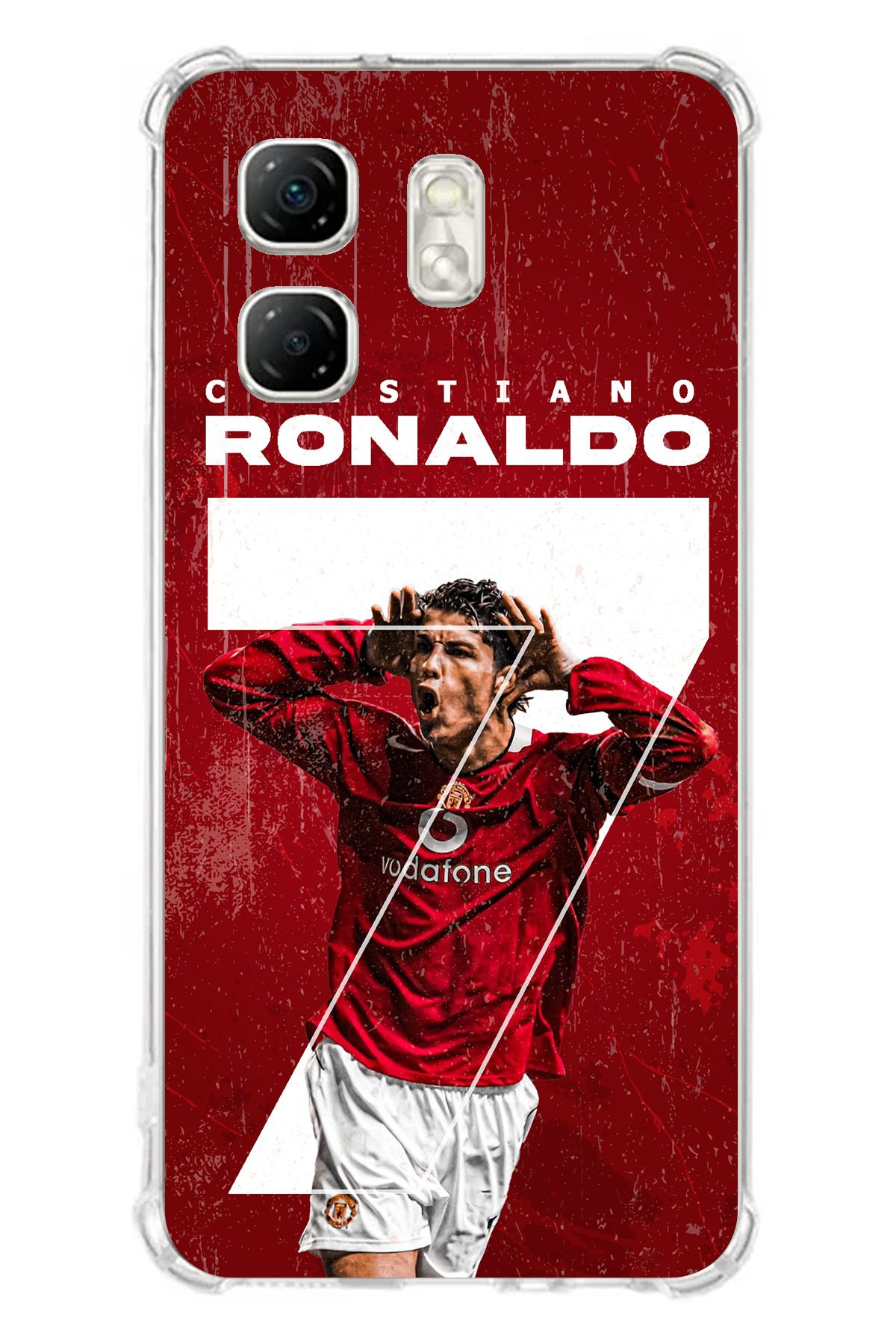 TechTree Infinix Hot 50i - Smart 9 Uyumlu Ronaldo 7 Tasarımlı Şeffaf Silikon Kılıf