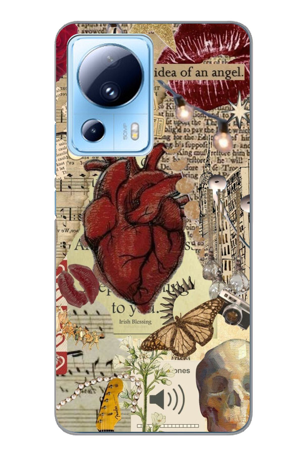 TechTree Xiaomi Mi 13 Lite Uyumlu Vampire Diaries Vintage Şeffaf Silikon Kılıf