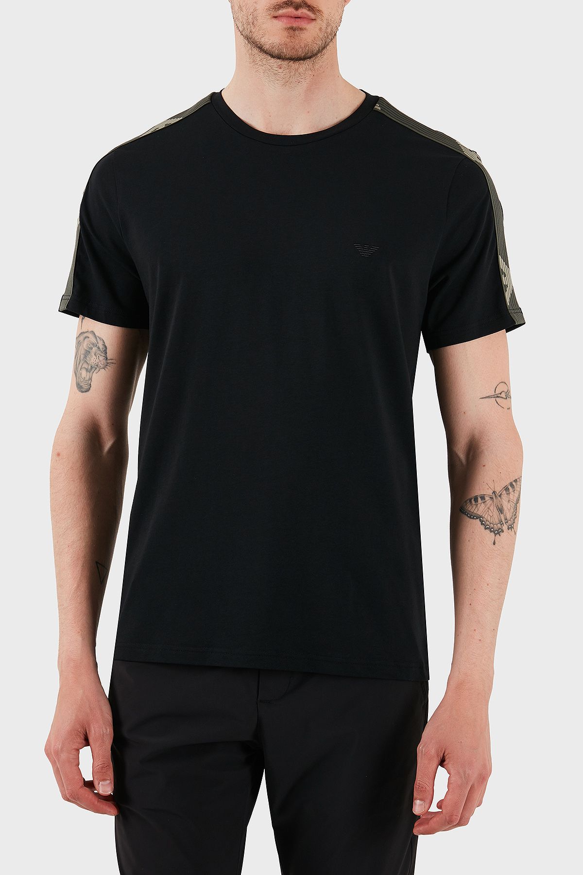 Emporio Armani Logolu Streç Pamuklu Slim Fit Bisiklet Yaka T Shirt Erkek T SHİRT EM000377 AF10773 UC