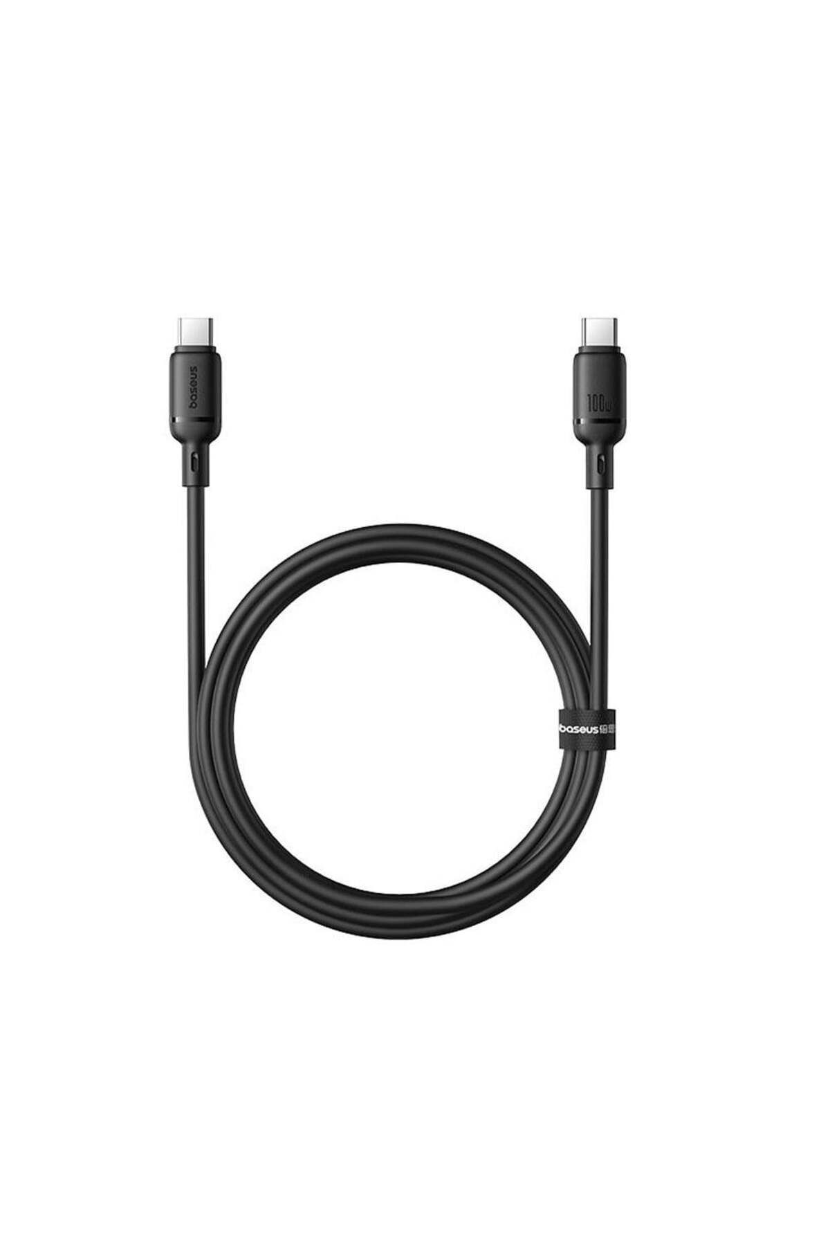 Baseus Silky Series Type-C to Type-C 100W Hızlı Şarj Kablosu 2m - Siyah