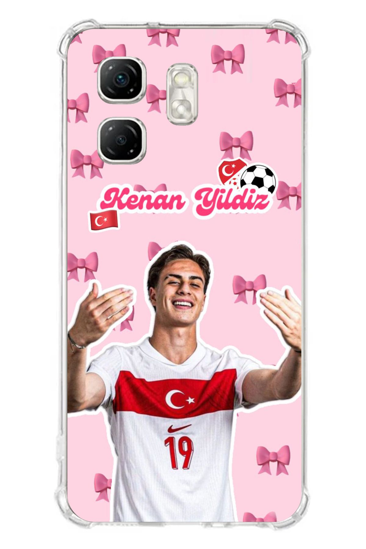 TechTree Infinix Hot 50i - Smart 9 Uyumlu Kenan Yıldız Kurdele Şeffaf Silikon Kılıf