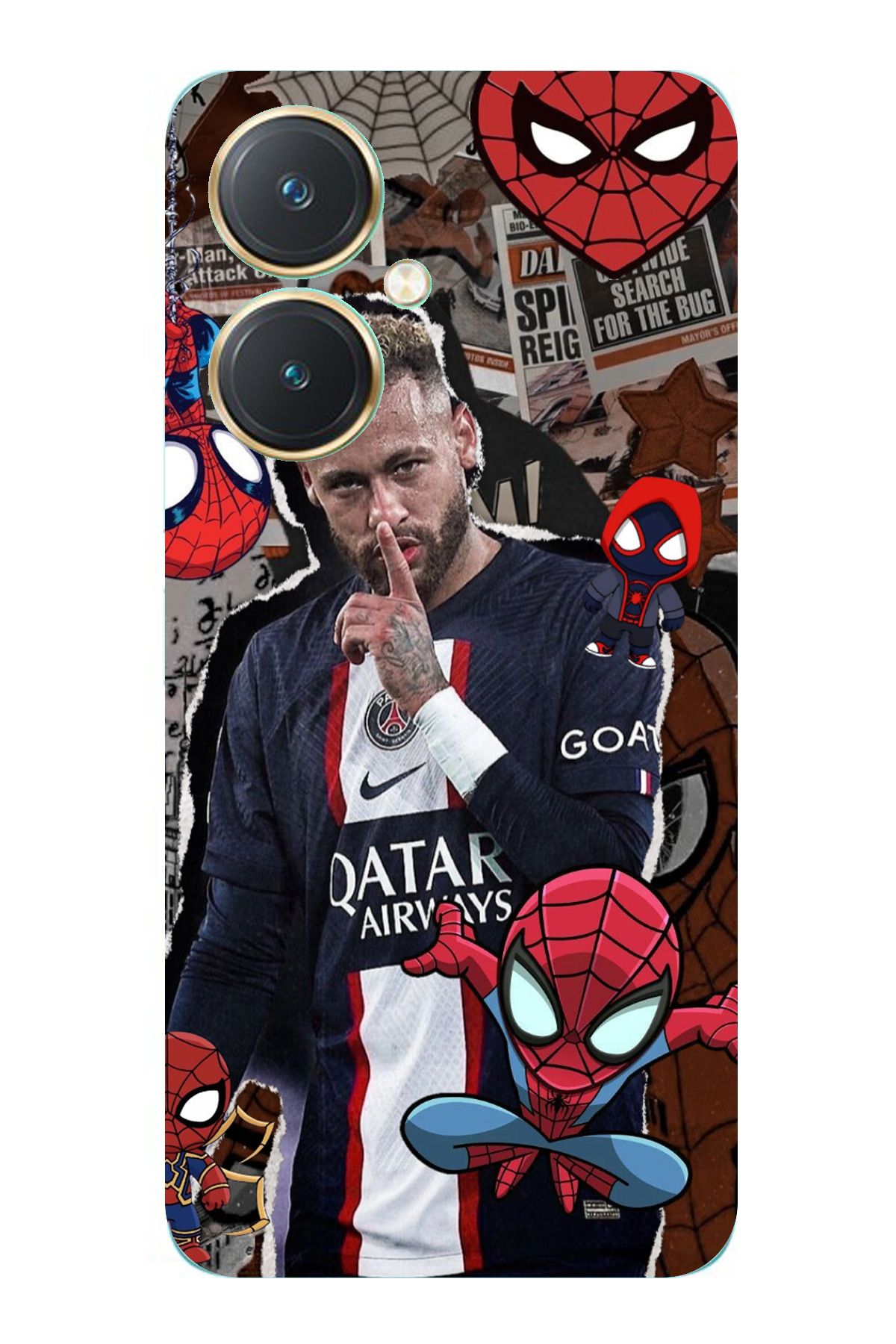 TechTree Vivo Y27 Uyumlu Neymar PSG Şeffaf Silikon Kılıf