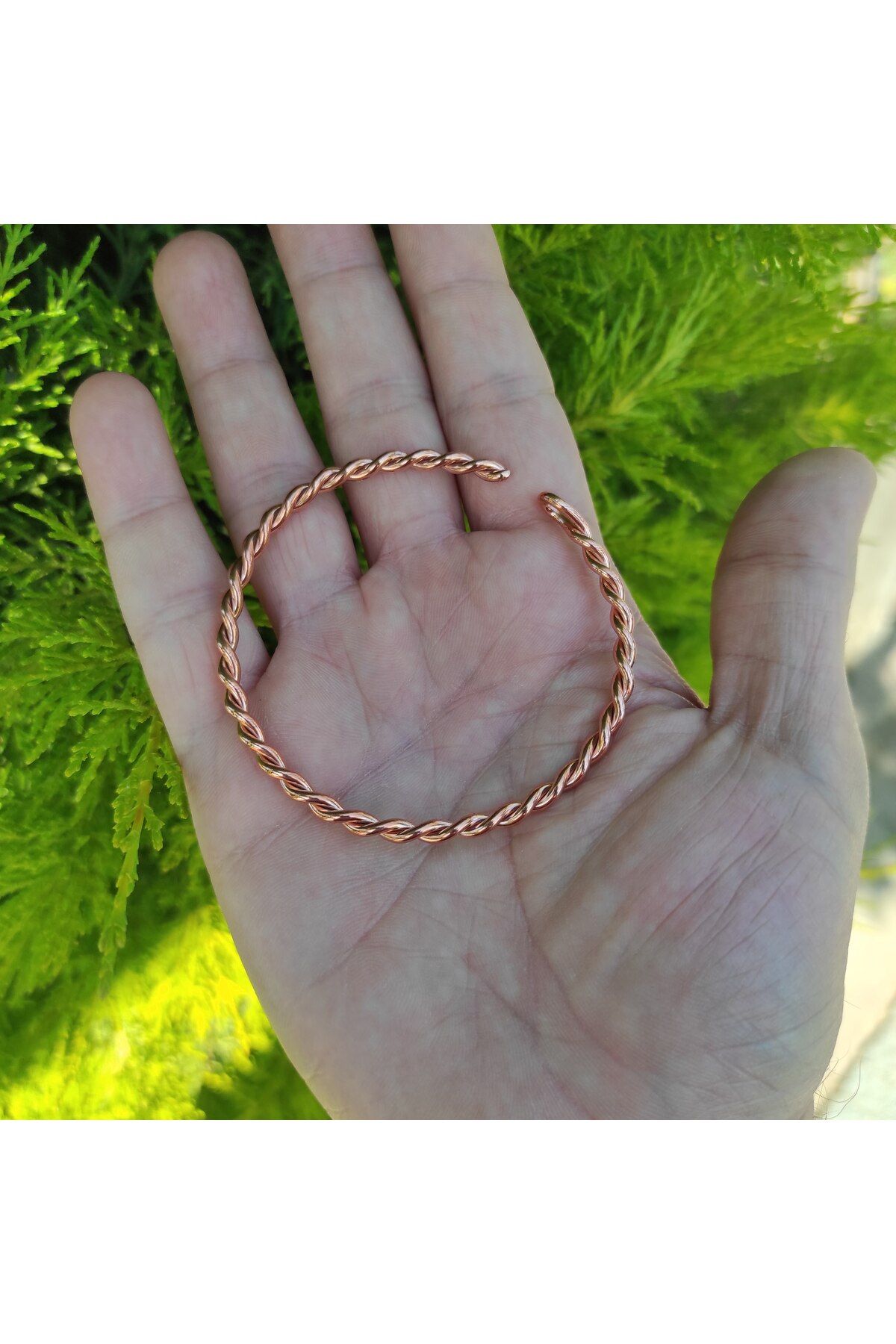 mba handmade jewelry Tensör El Yapımı Saf Bakır Bilezik - Tensör Bileklik - Orgonit Koruma - 144 Mhz