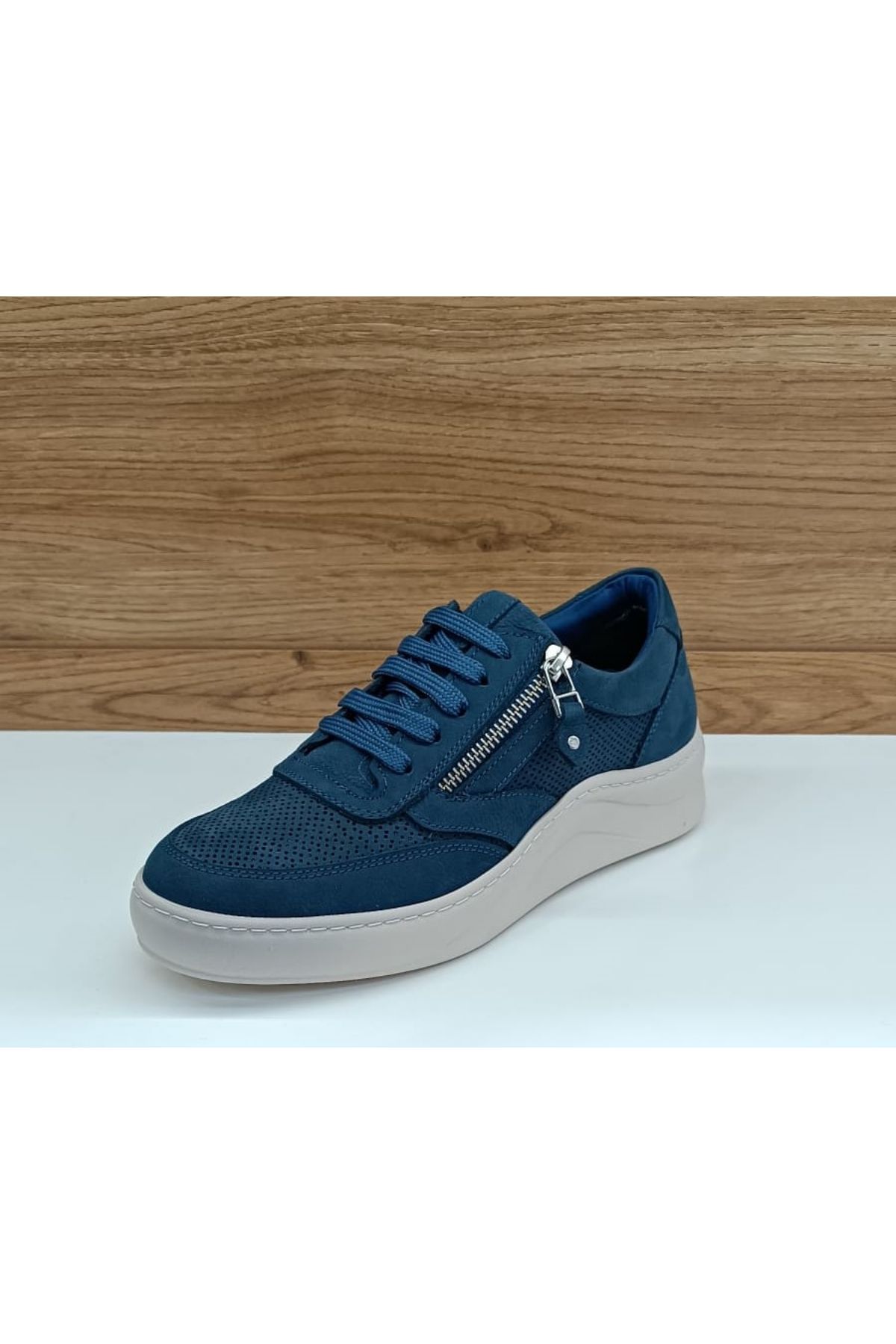 Greyder 57705 Mavi Hakiki Deri Casual Kadın Ayakkabı