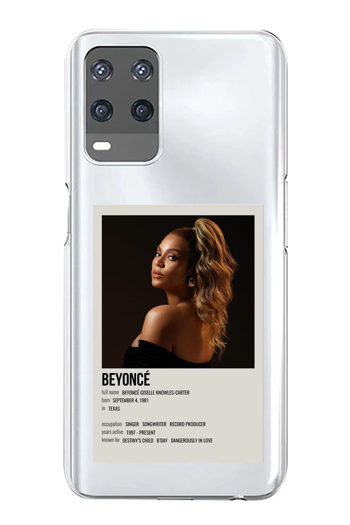 TechTree Oppo A54 Uyumlu Beyonce Poster Şeffaf Silikon Kılıf
