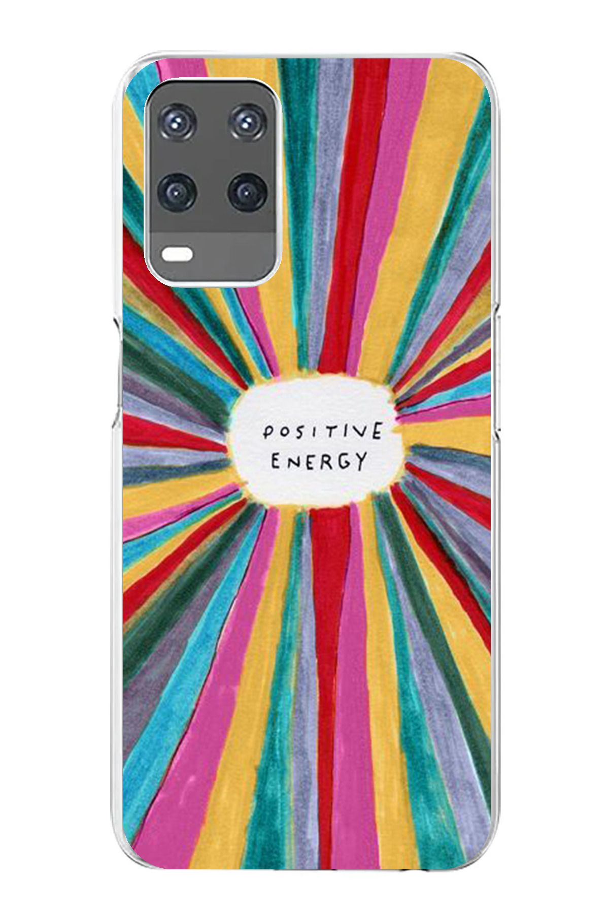 TechTree Oppo A54 Uyumlu Positive Energy Tasarımlı Şeffaf Silikon Kılıf