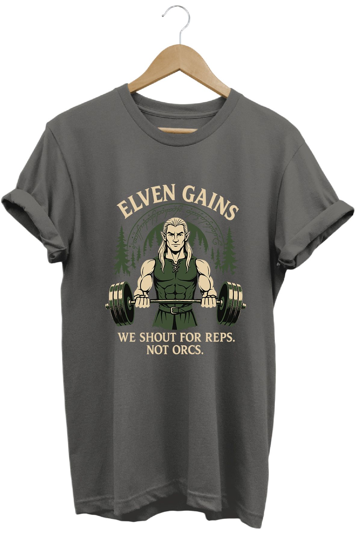remonz Legolas Gym LOTR Regular Fit %100 Pamuk Yumuşak Dokulu Bisiklet Yaka Tişört
