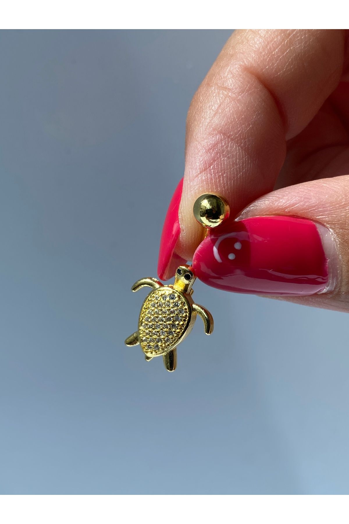 kurukafagift Göbek Piercing Çelik Kaplumbağa Figürlü