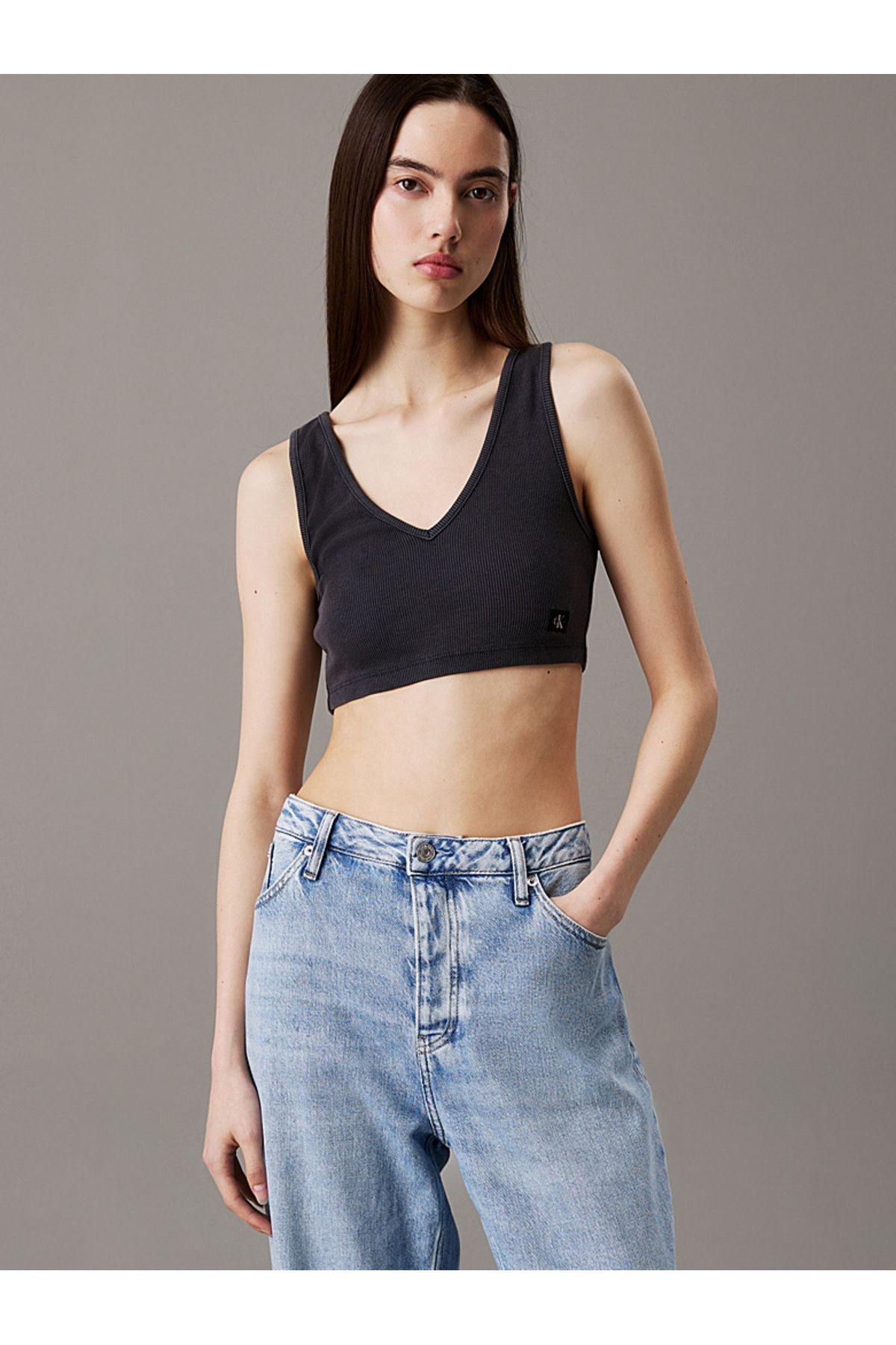 Calvin Klein Ribbed Cotton Bralette Top
