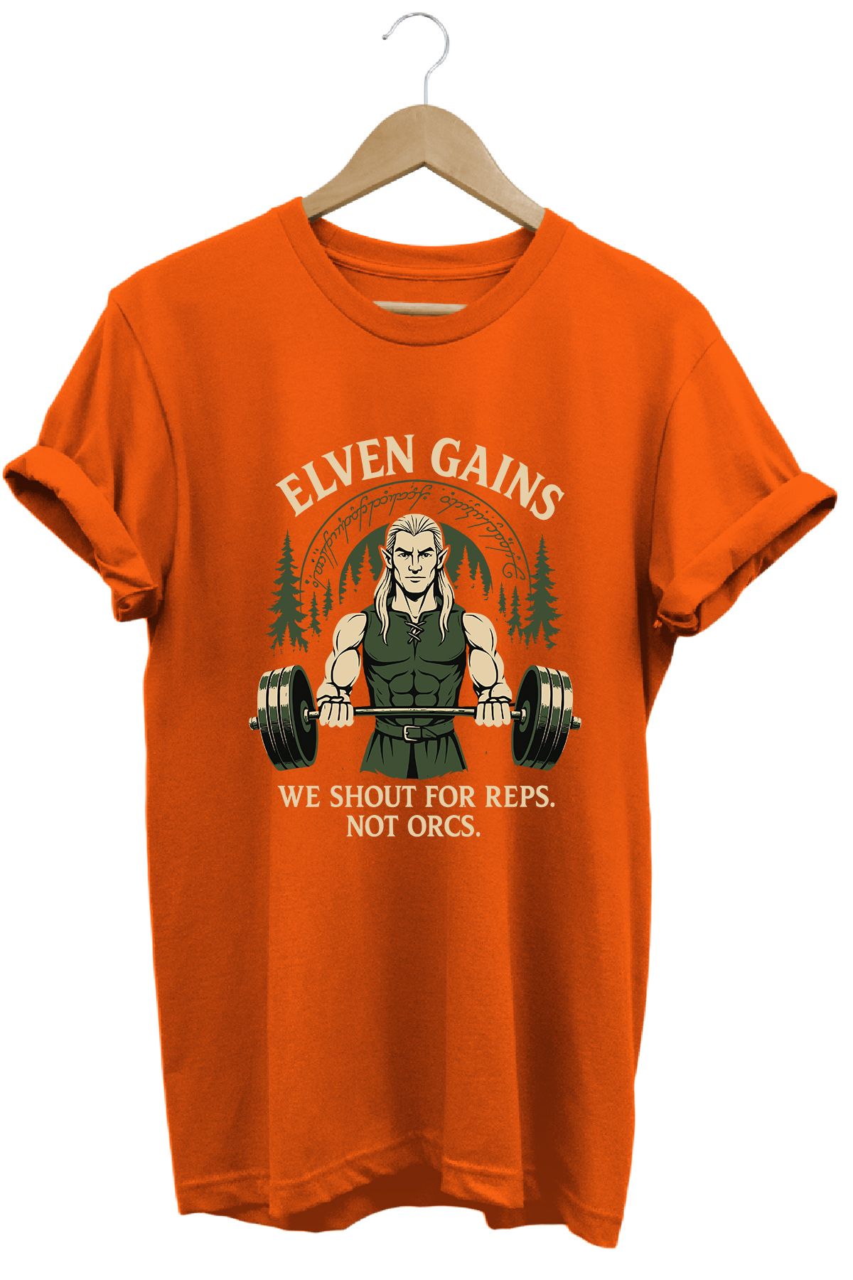 remonz Legolas Gym LOTR Regular Fit %100 Pamuk Yumuşak Dokulu Bisiklet Yaka Tişört