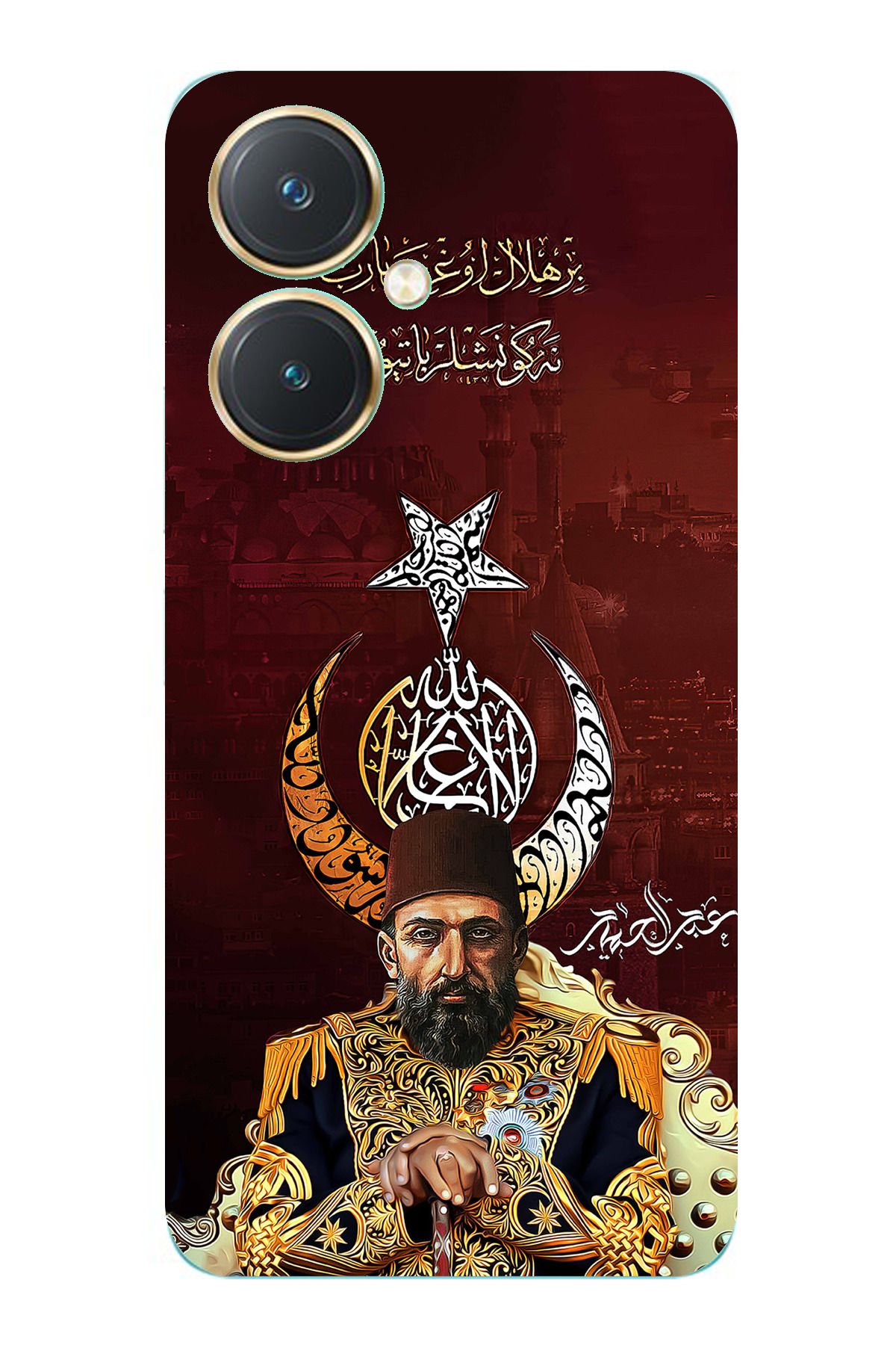 TechTree Vivo Y27 Uyumlu Abdülhamid Han Şeffaf Silikon Kılıf