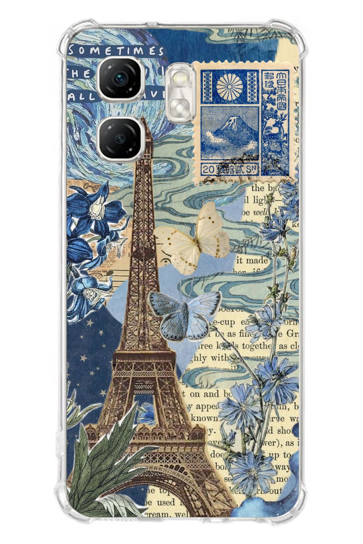 TechTree Infinix Hot 50i - Smart 9 Uyumlu Paris ve Eyfel Kulesi Şeffaf Silikon Kılıf