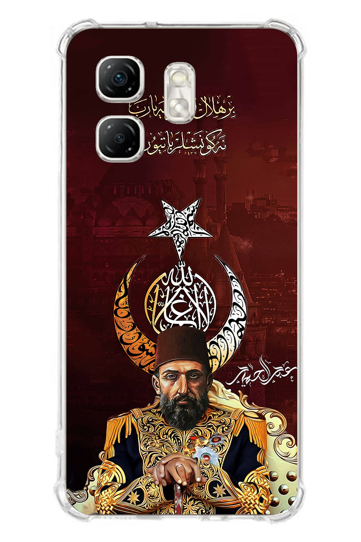 TechTree Infinix Hot 50i - Smart 9 Uyumlu Abdülhamid Han Şeffaf Silikon Kılıf