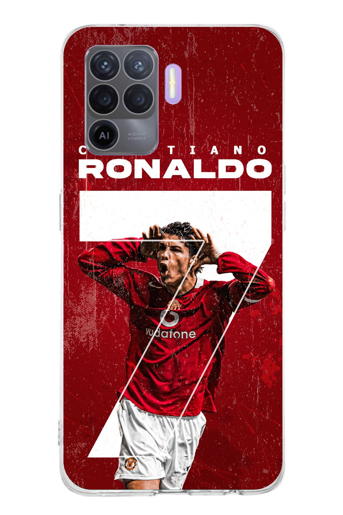 TechTree Oppo Reno 5 Lite Uyumlu Ronaldo 7 Tasarımlı Şeffaf Silikon Kılıf