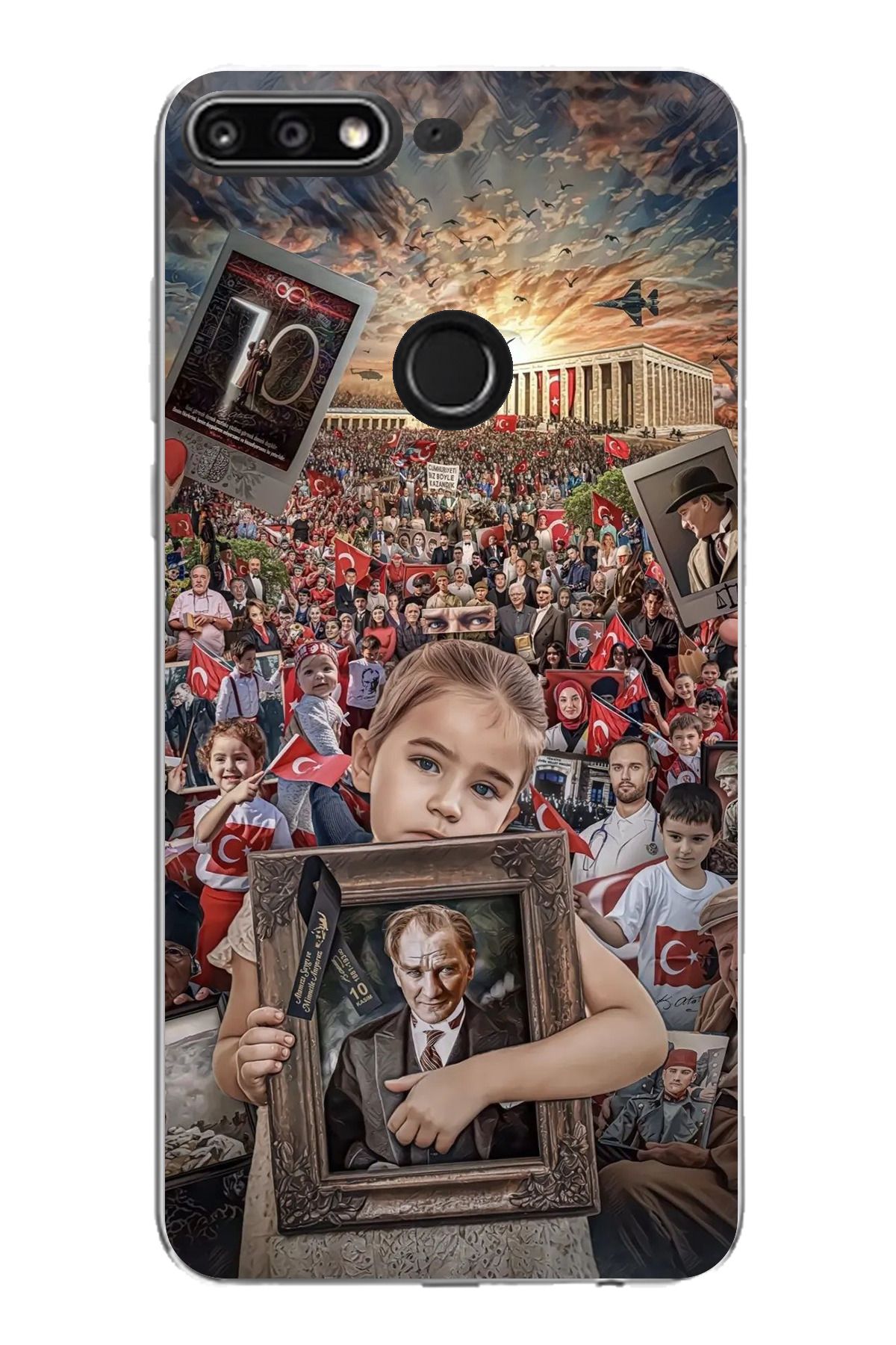 TechTree Huawei Y7 2018 - Honor 7C Uyumlu Atatürk Anıtkabir Şeffaf Silikon Kılıf