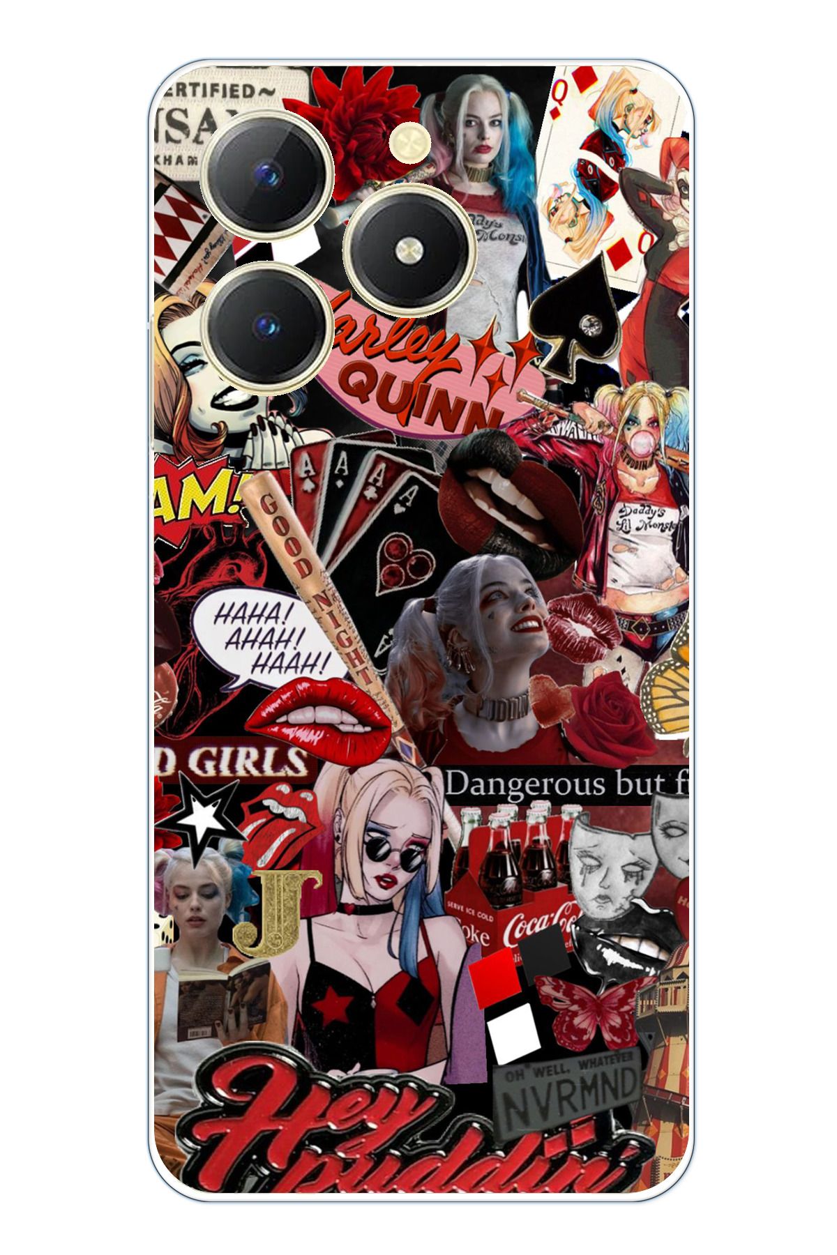 TechTree Realme C61 Uyumlu Harley Quinn Şeffaf Silikon Kılıf