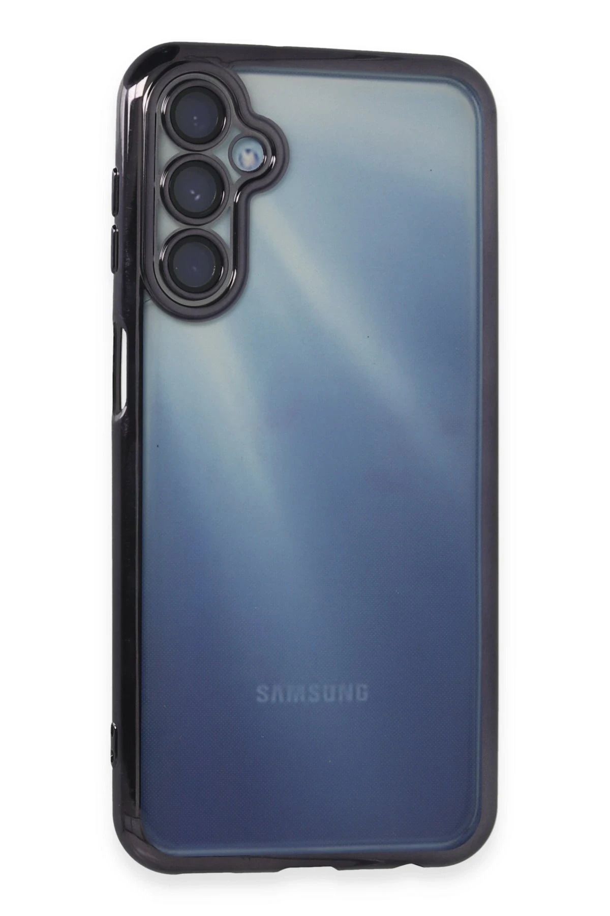NewFace Samsung Galaxy A15 4G Kılıf Lensli Silikon - Mor MRAYD