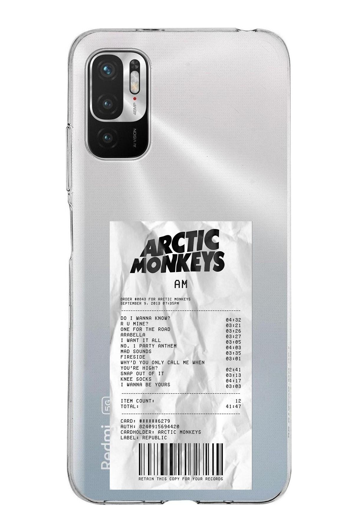 TechTree Redmi Note 10 5G Uyumlu Arctic Monkeys Tasarımlı Şeffaf Silikon Kılıf