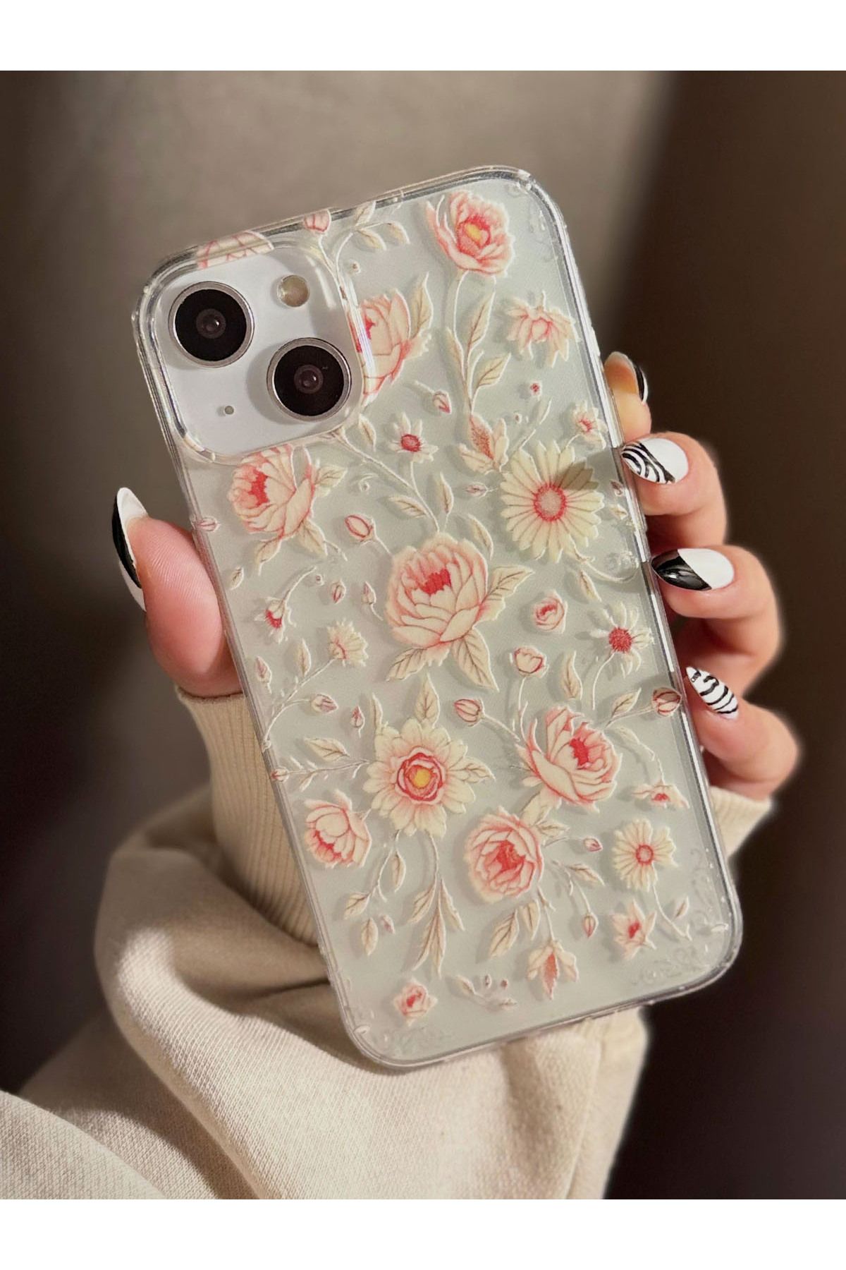 enfein İPhone 13/14 Uyumlu Kılıf Desen Tasarımlı Tam Uyumlu Yüsek Kalite Premium Şeffaf Arka Kapak