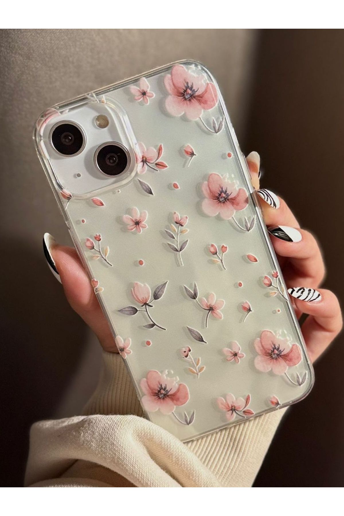 enfein İPhone 13/14 Uyumlu Kılıf Desen Tasarımlı Tam Uyumlu Yüsek Kalite Premium Şeffaf Arka Kapak