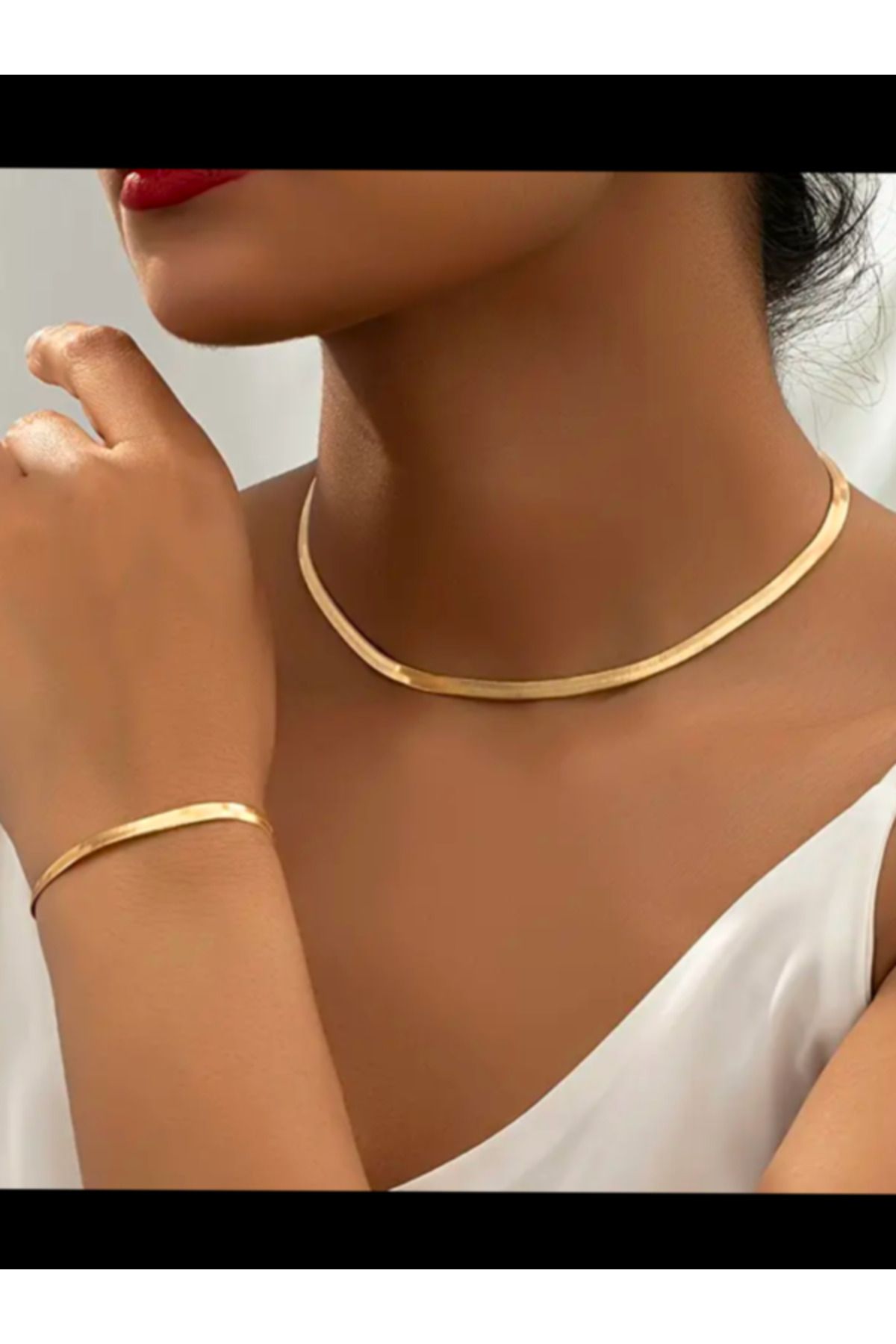 BaublesNme Zincir Bileklik ve Kolye Seti,Retro, Zarif ve Soğuk Stil Tasarımı