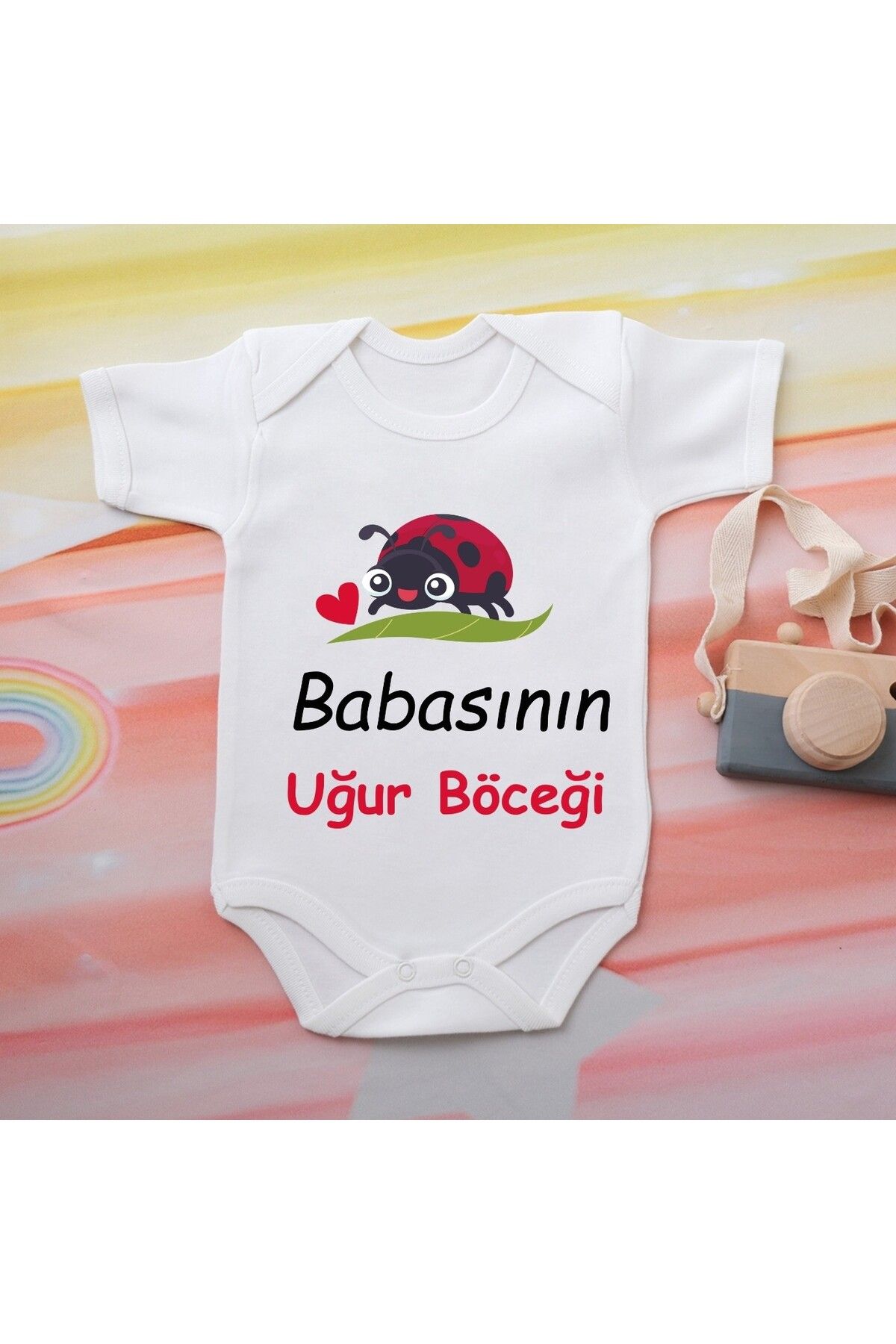 soft wing %100 Pamuklu Organik Baskılı Premium Çıtçıtlı Bebek Body Atlet Zıbın 00530
