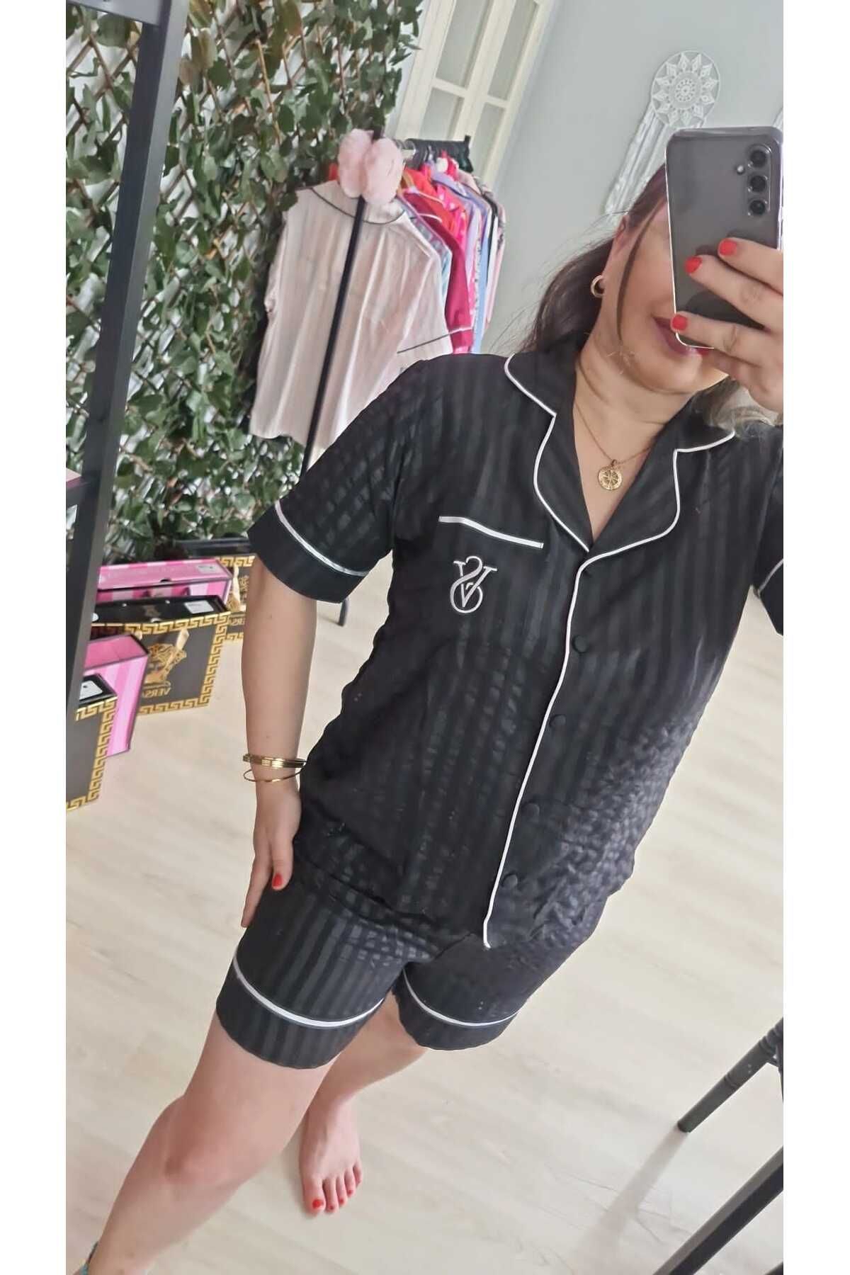 MODA Siyah pamuklu likralı takım
