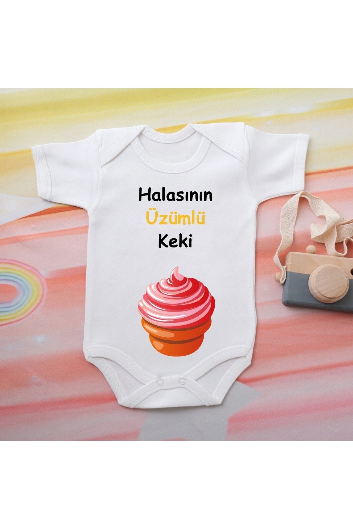 soft wing %100 Pamuklu Organik Baskılı Premium Çıtçıtlı Bebek Body Atlet Zıbın 00570