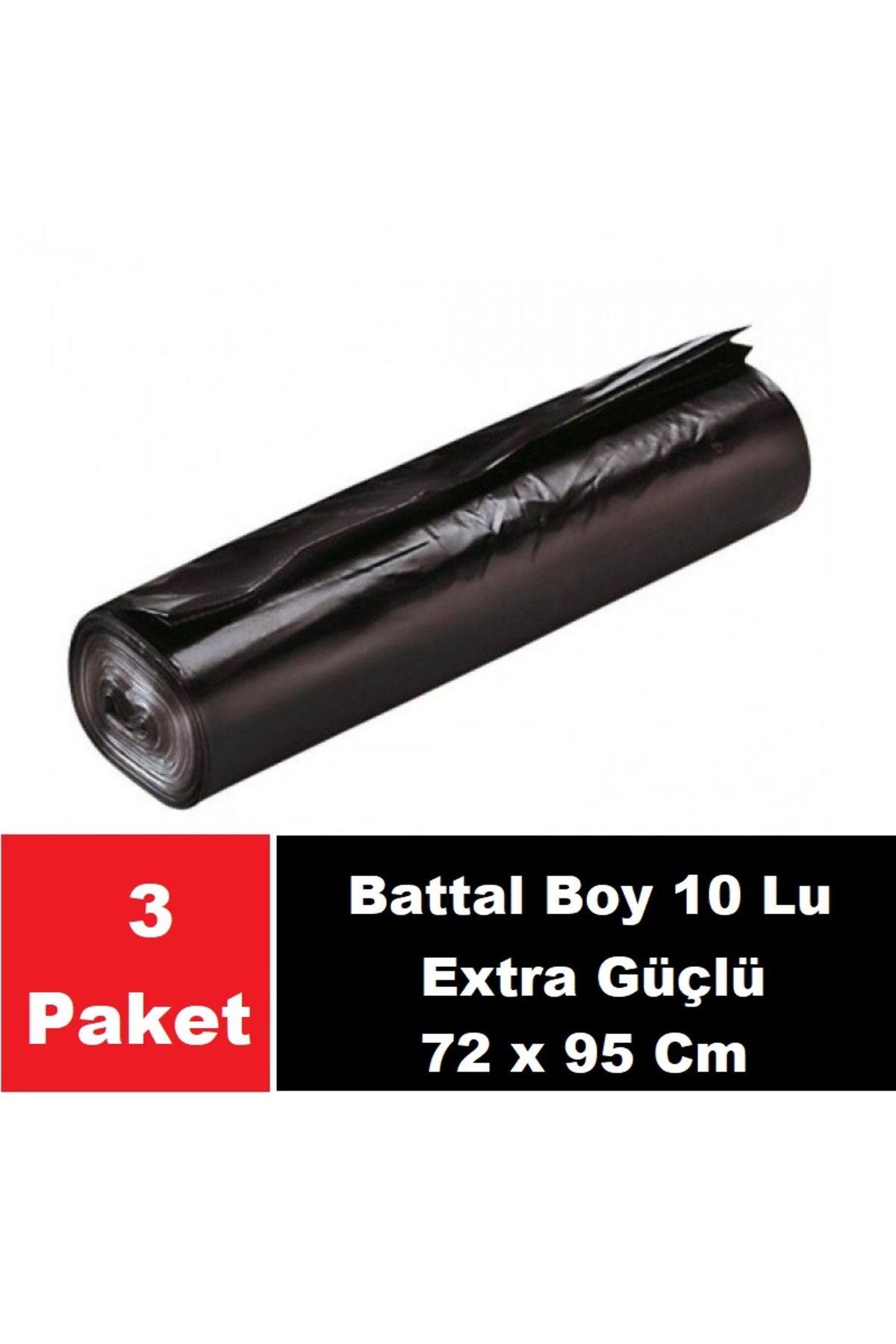 SERA Çöp Torbası 90 Lt Endüstriyel Extra Güçlü Battal Boy 10 Lu 72 x 95 Cm x 3 Paket