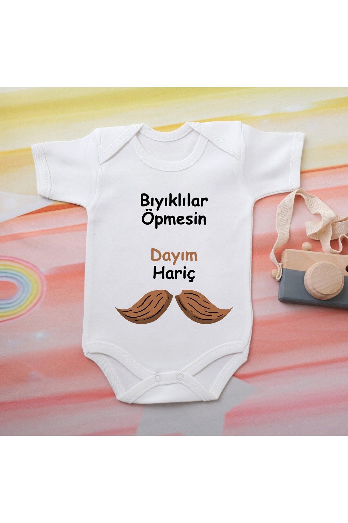 soft wing %100 Pamuklu Organik Baskılı Premium Çıtçıtlı Bebek Body Atlet Zıbın 00563