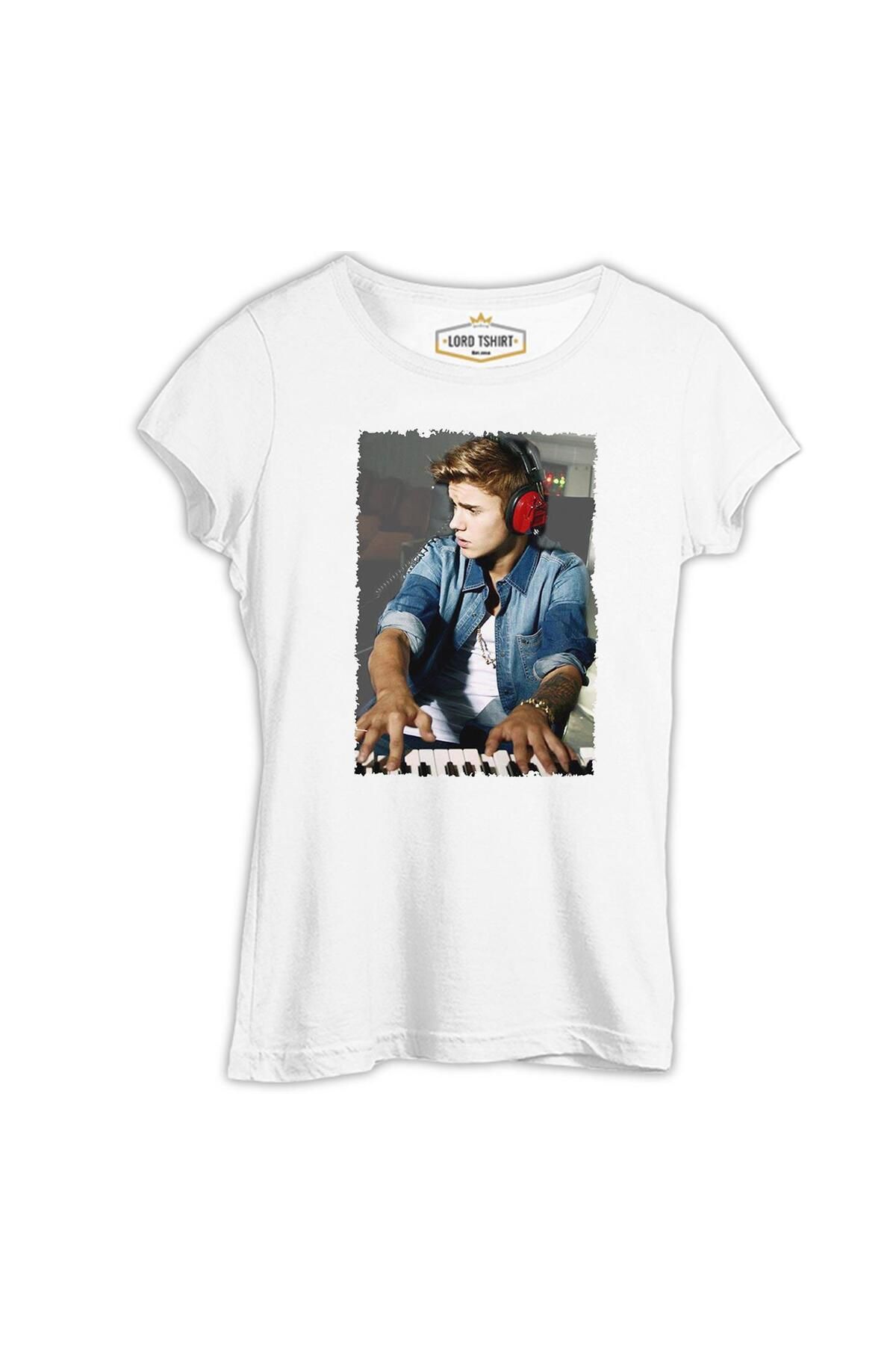Lord T-Shirt Justin Bieber - Board Beyaz Kadın Tshirt