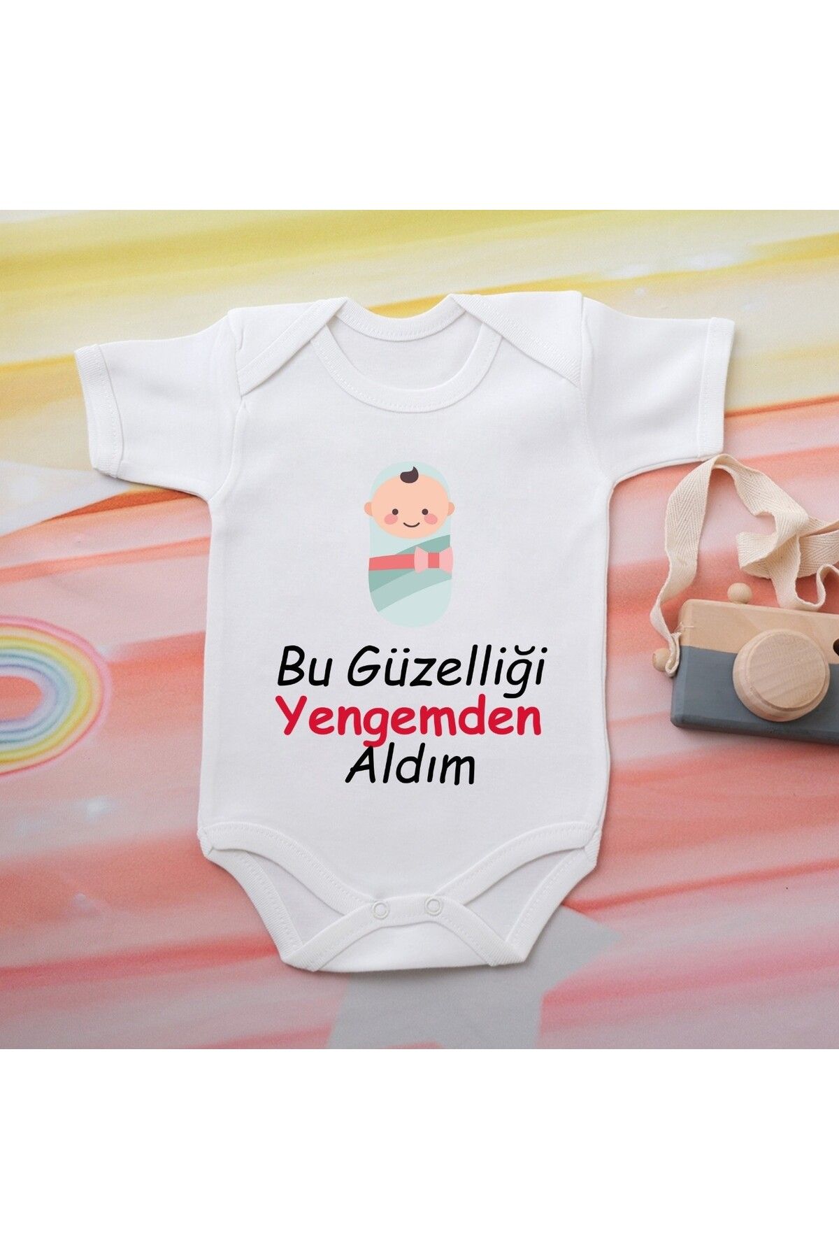 soft wing %100 Pamuklu Organik Baskılı Premium Çıtçıtlı Bebek Body Atlet Zıbın 00520